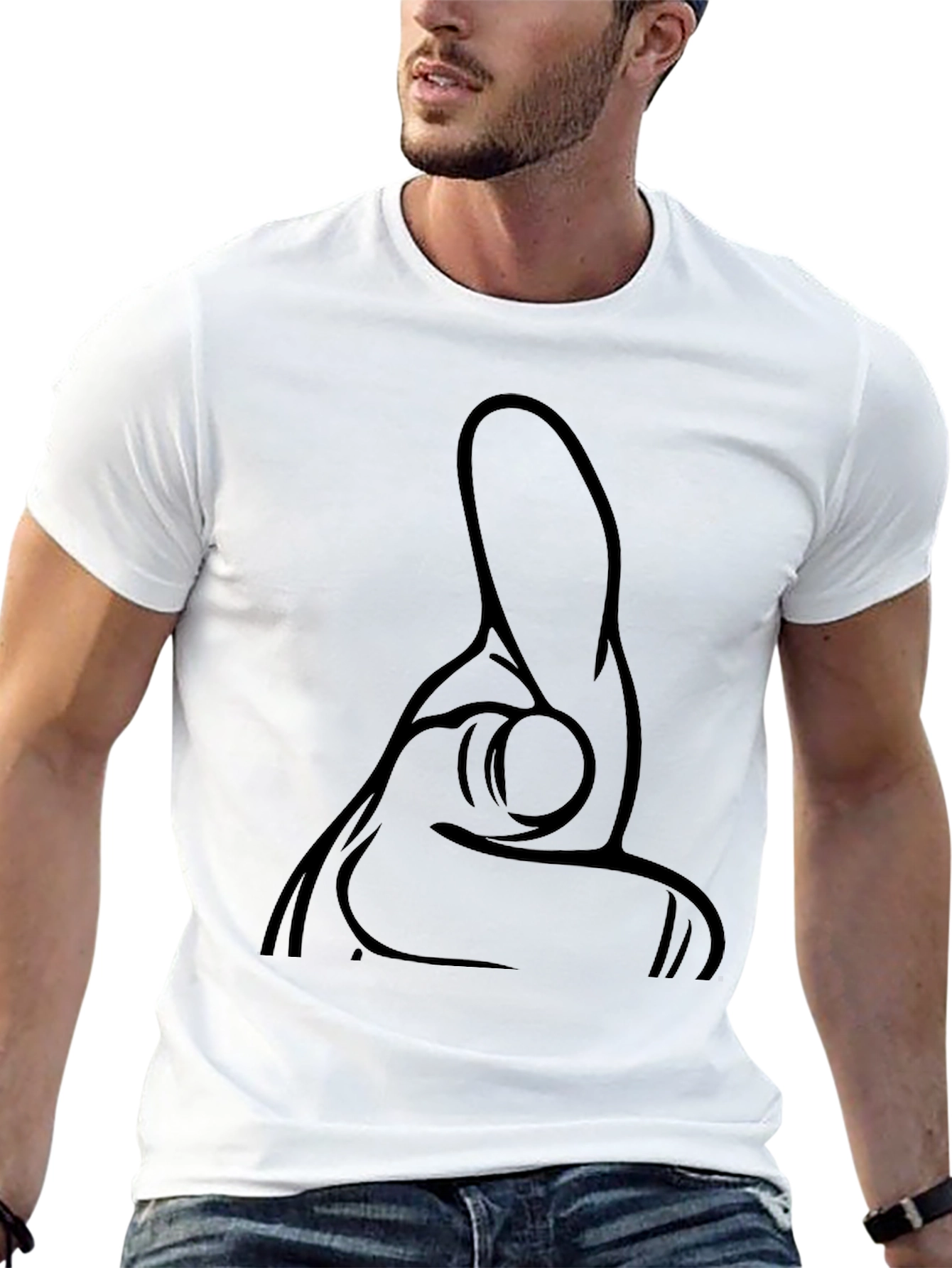 Pointing Hand Gesture Black T-Shirt