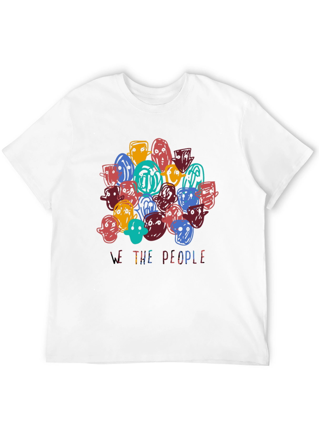 Artistic We The People Graphic Print Tee - Black