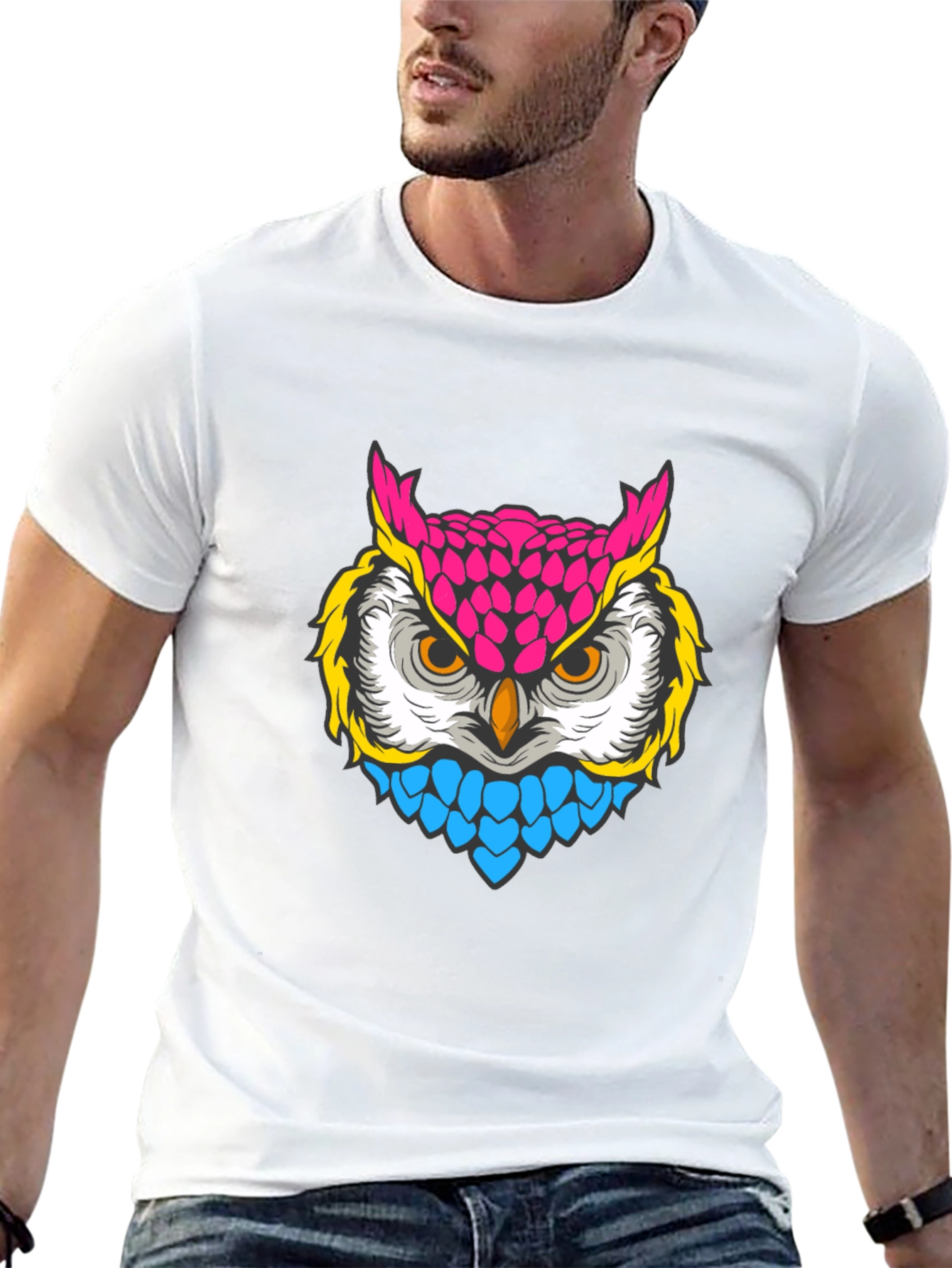Neon Owl Graphic T-Shirt - Bold & Stylish