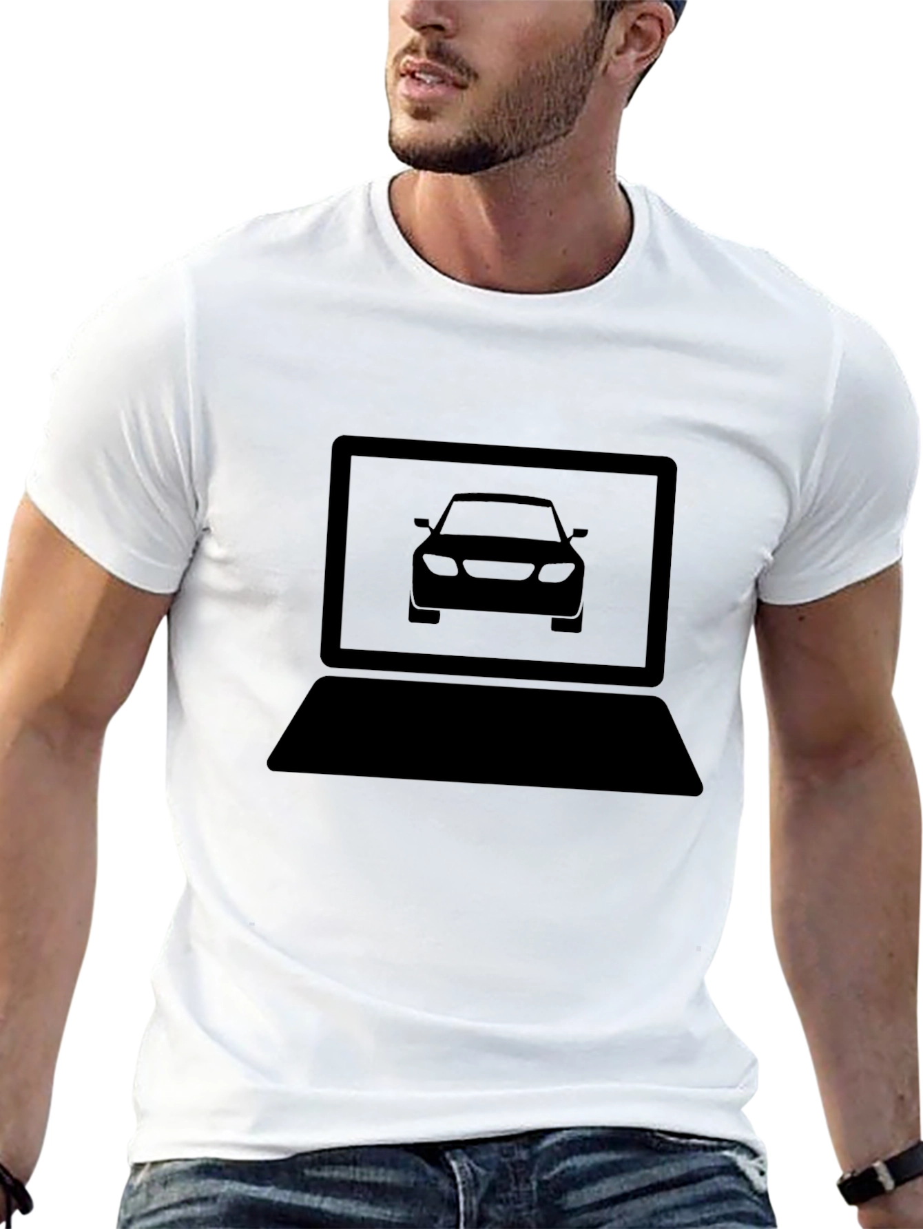 Car Lover Laptop Tee - Modern Automotive Tech T-Shirt