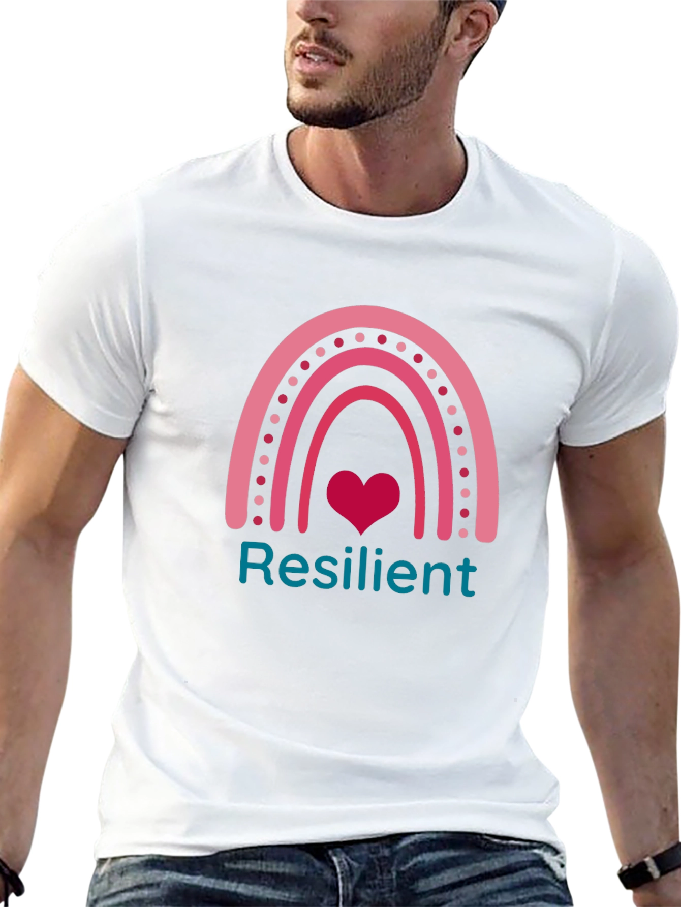 Resilient Rainbow Heart T-Shirt - Positive Vibes