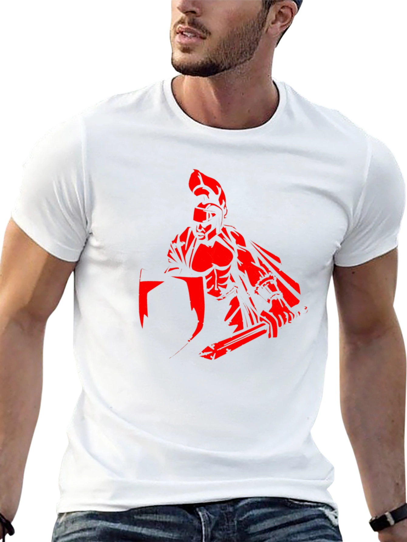 Spartan Warrior Graphic T-Shirt - Black