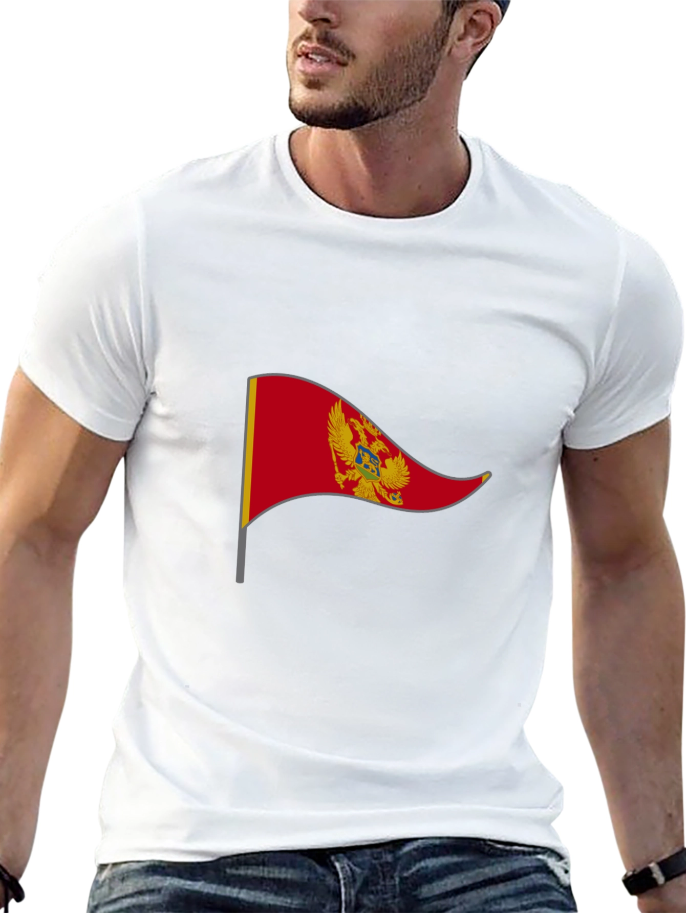 Montenegro Flag T-Shirt | Mens Black Tee