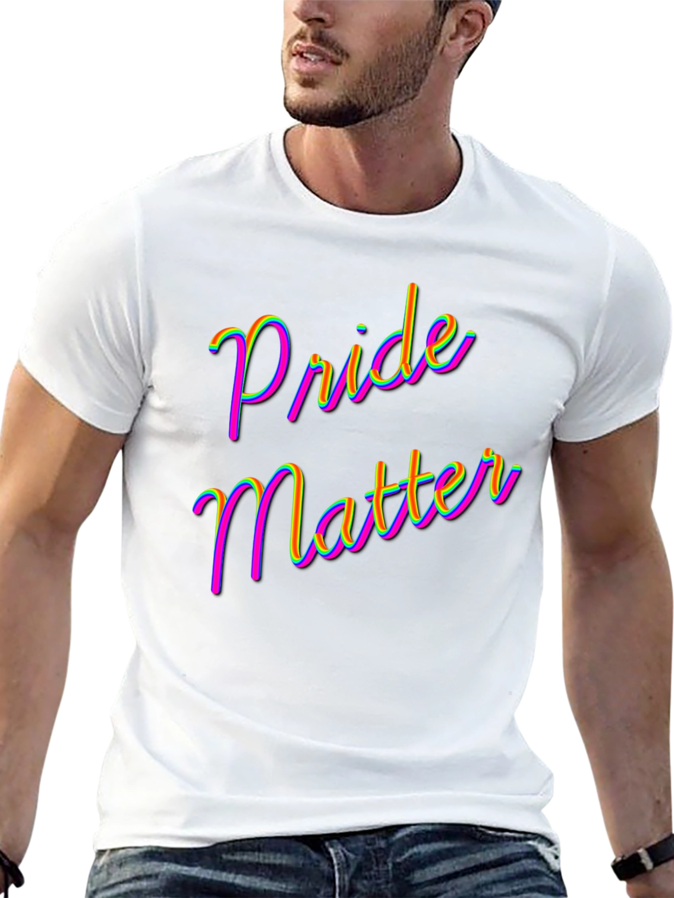 Pride Matter T-Shirt - Rainbow Text Tee