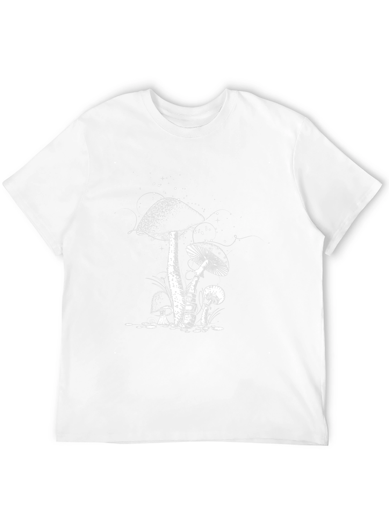 Mushroom Print Black T-Shirt