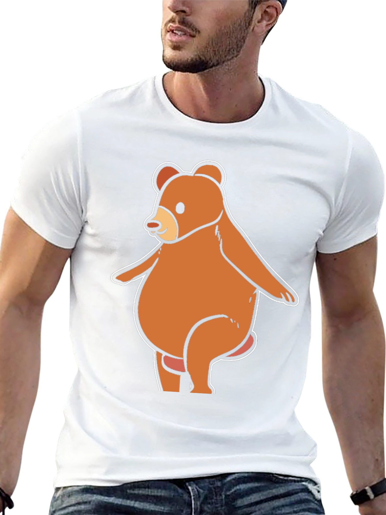 Funny Bear Graphic T-Shirt - Casual Black Tee