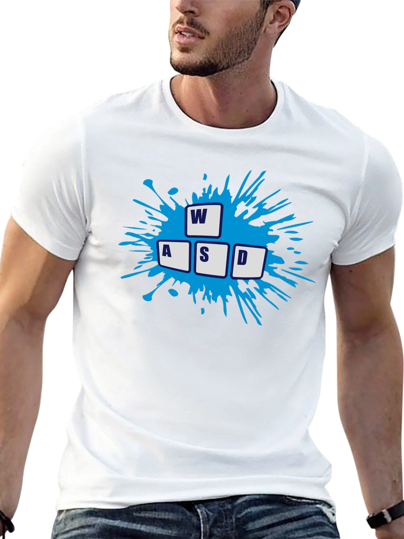 Gamer WASD Keys Graphic Black T-Shirt