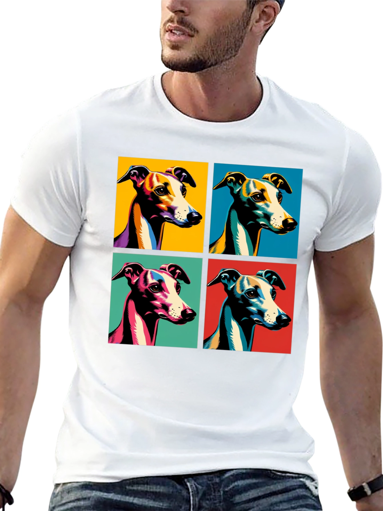 Greyhound Pop Art T-Shirt – Colorful Dog Lover Tee