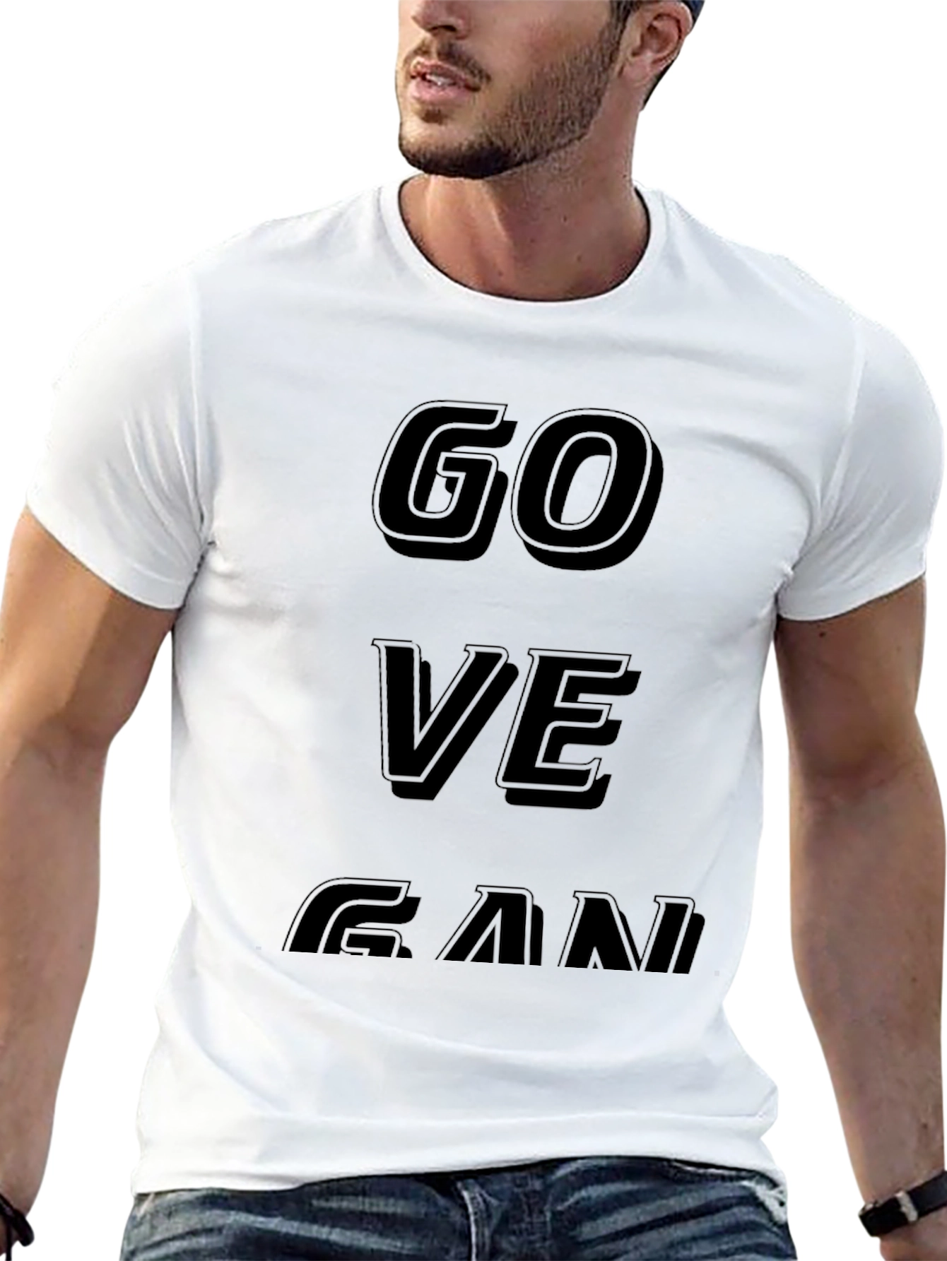 Go Vegan Black Graphic T-Shirt