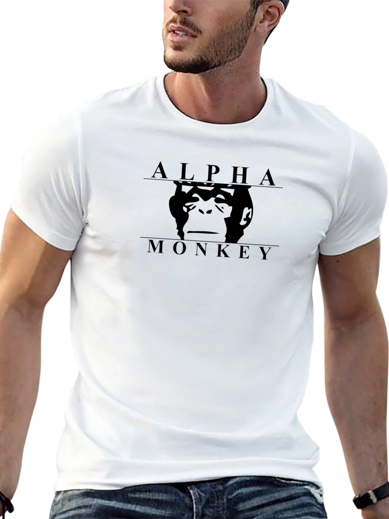 Alpha Monkey Graphic T-Shirt - Black