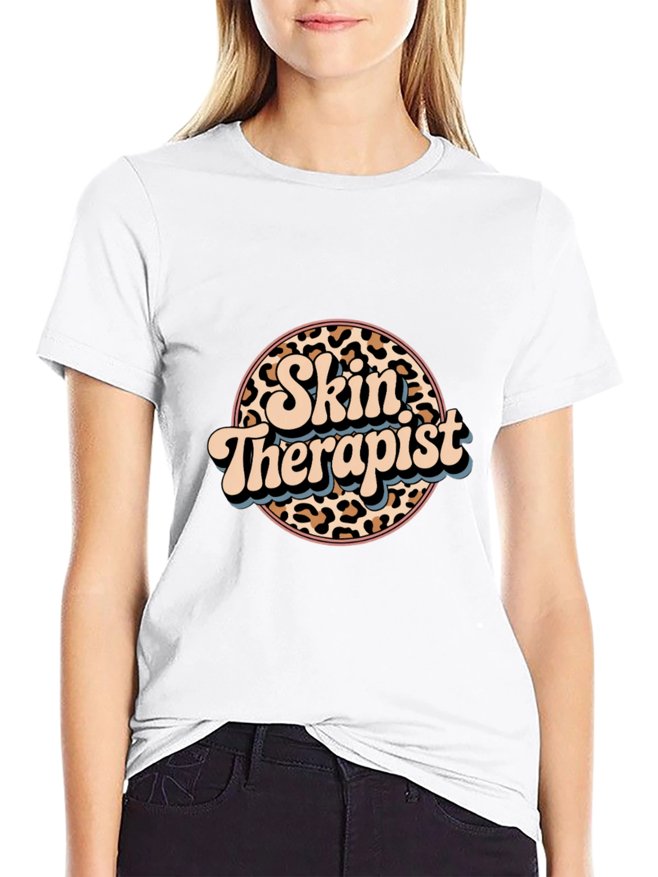 Skin Therapist Leopard Print Graphic Tee