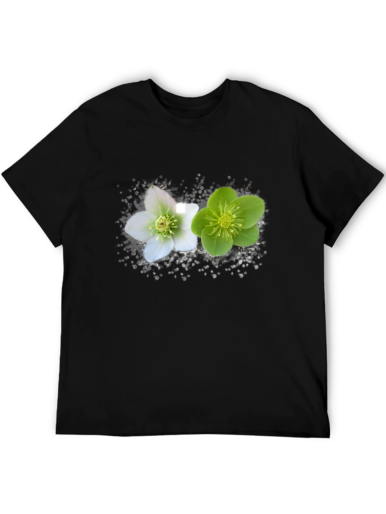 Floral Graphic Black T-Shirt - Nature Inspired Tee