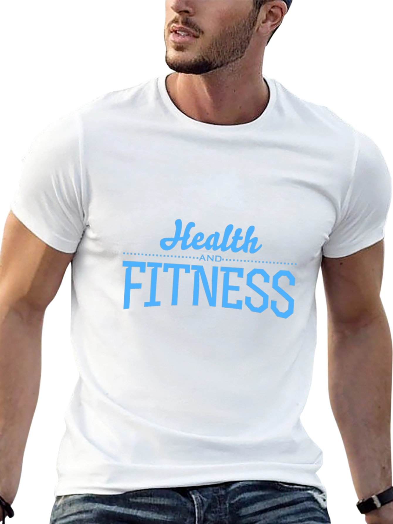 Health and Fitness Graphic T-Shirt - Black