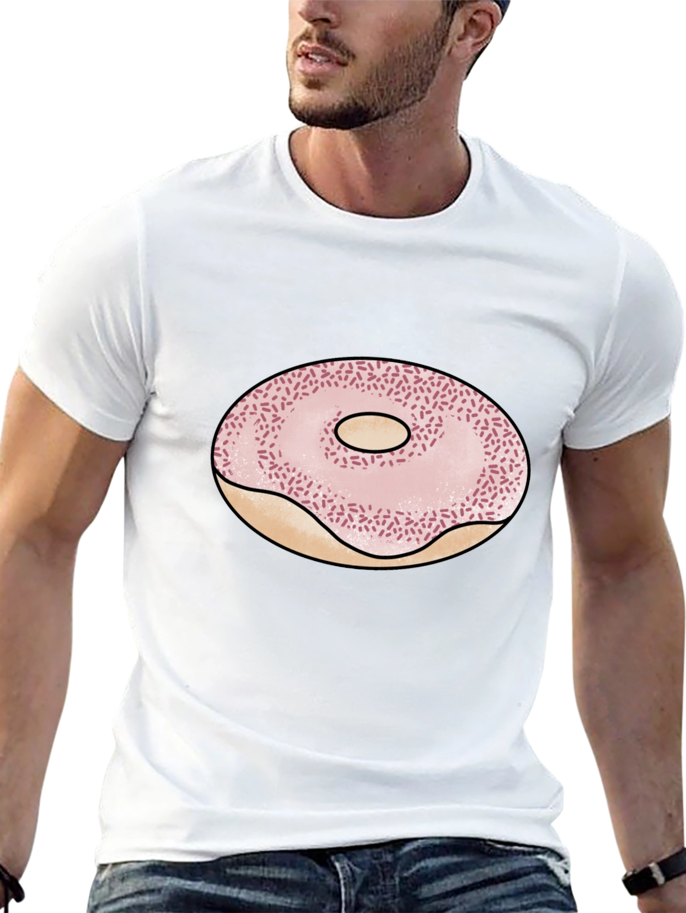 Donut Graphic Black T-Shirt - Casual Style