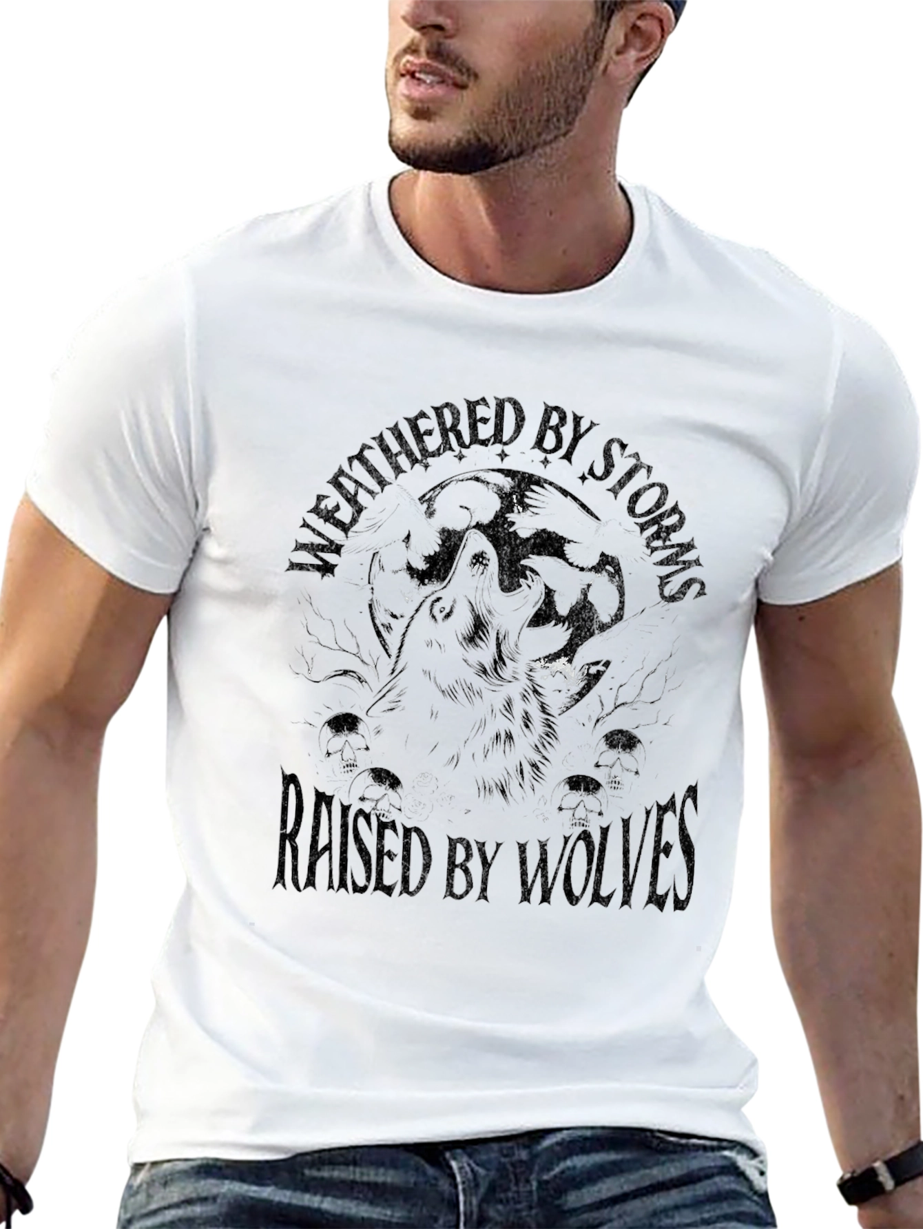 Weathered By Storms Wolf Graphic Tee