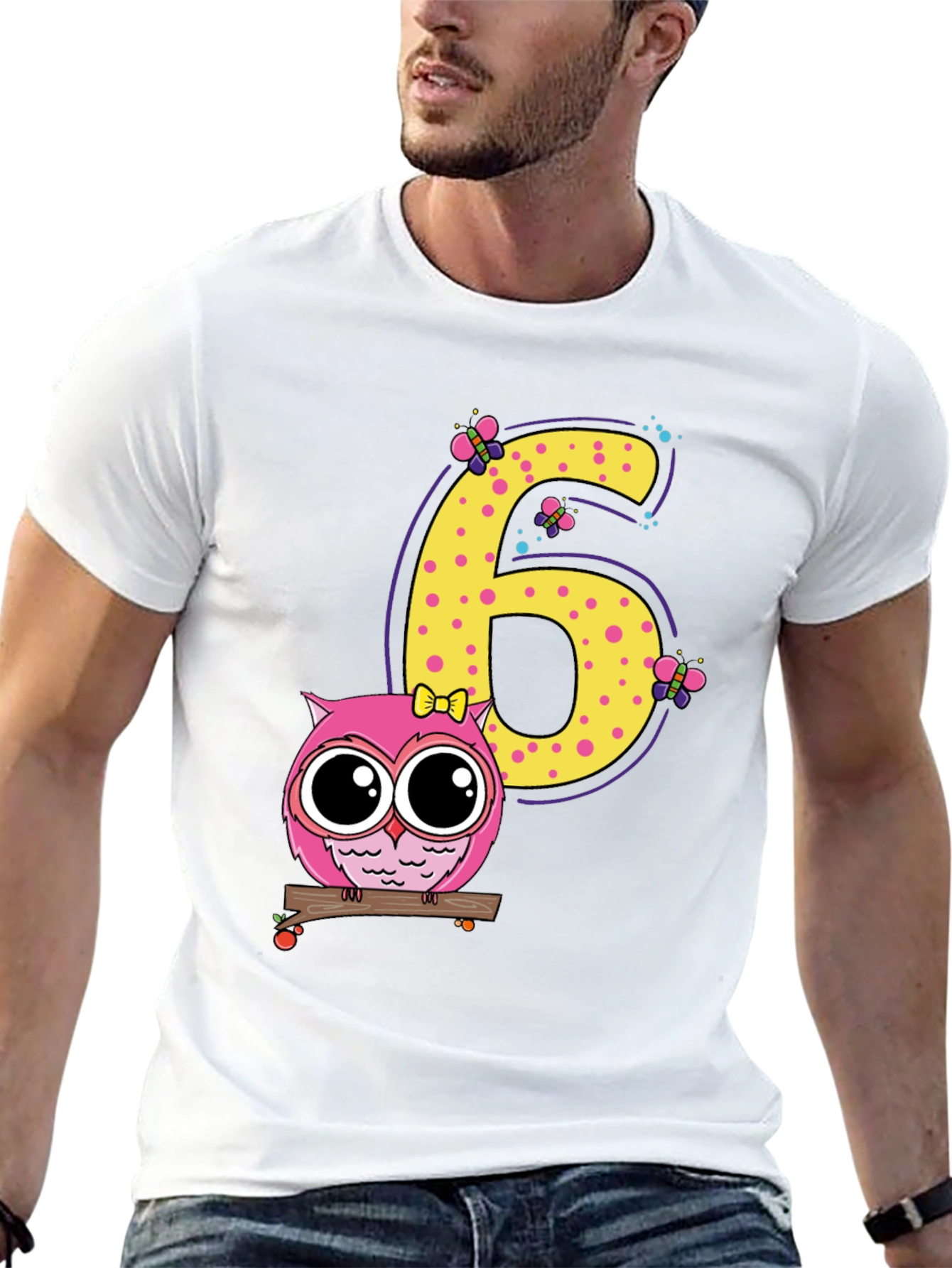 Kids 6th Birthday Owl T-Shirt