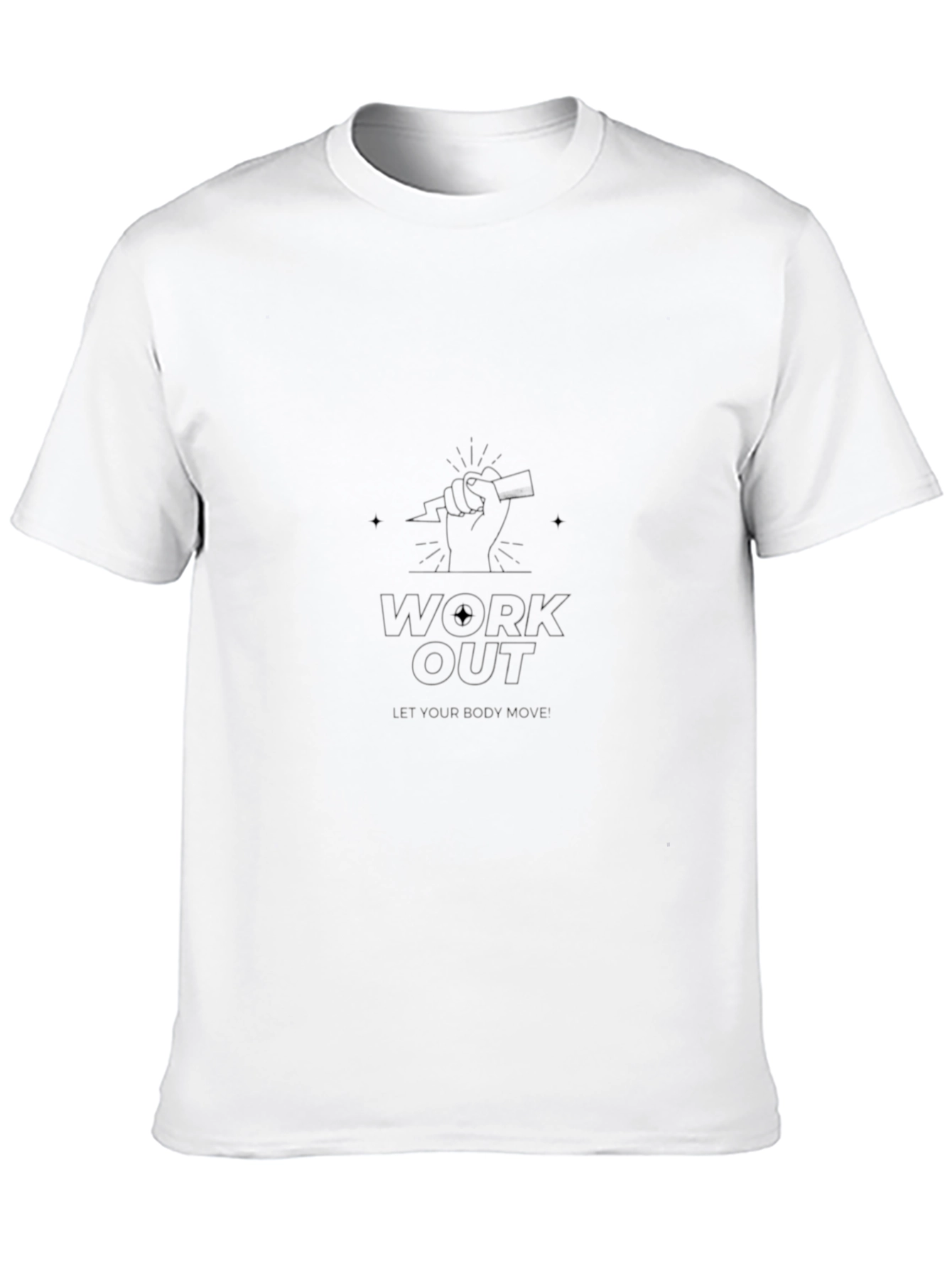 Mens Black Work Out Graphic T-Shirt