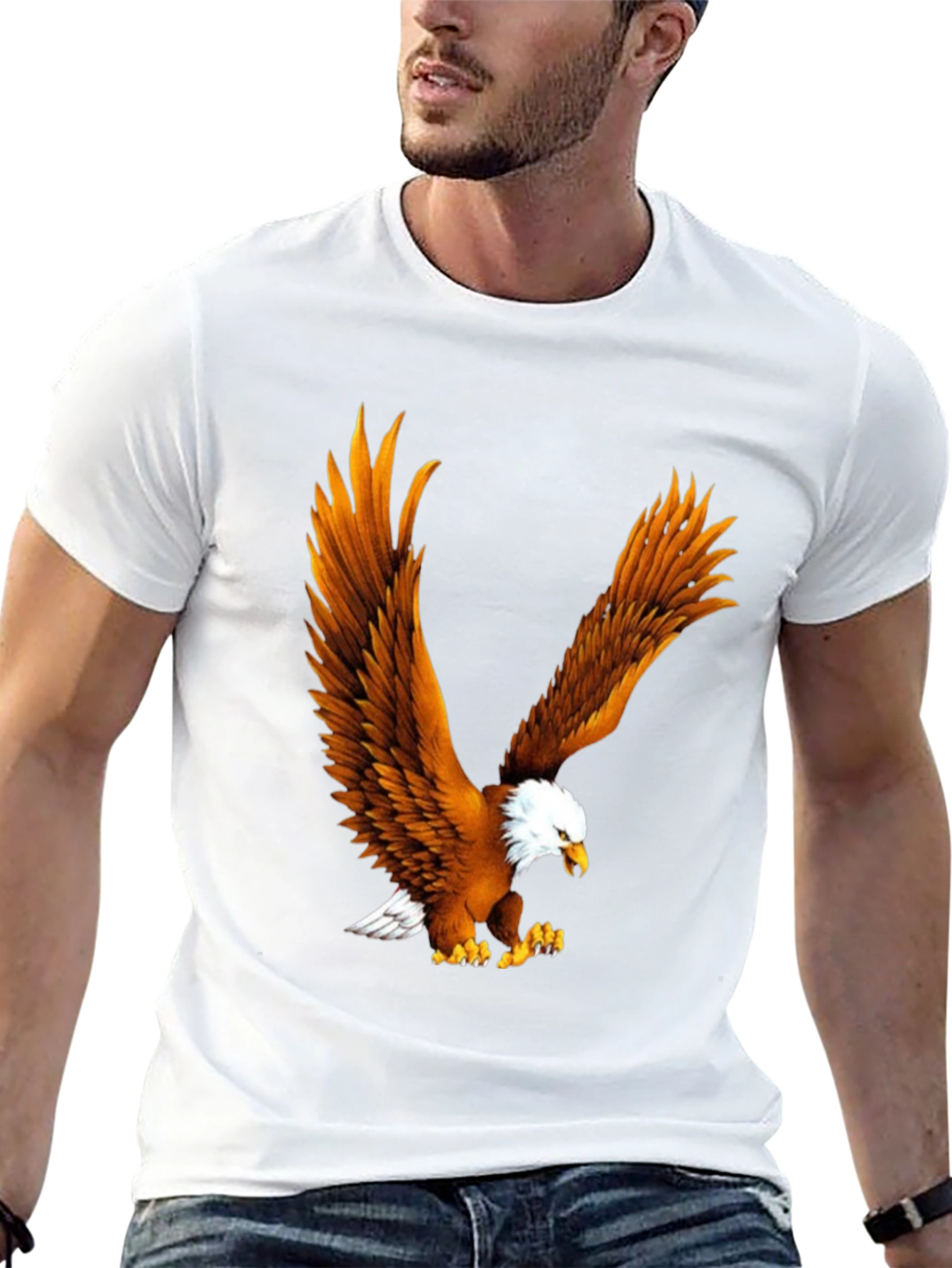 Eagle Print Black T-Shirt