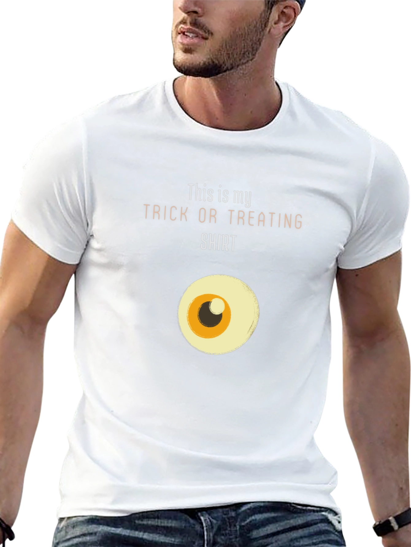 Funny Halloween Eyeball Trick or Treat Graphic Tee