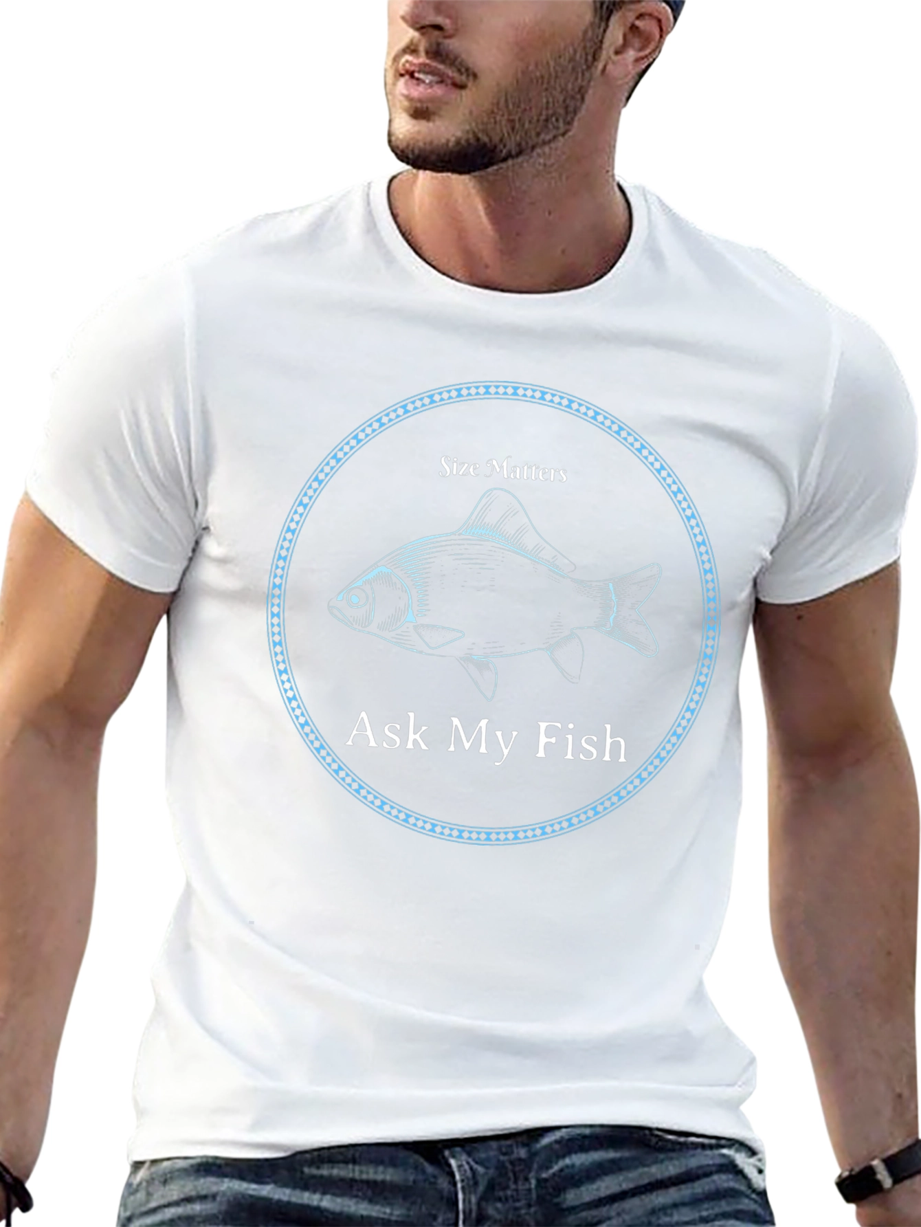 Size Matters Ask My Fish Graphic T-Shirt