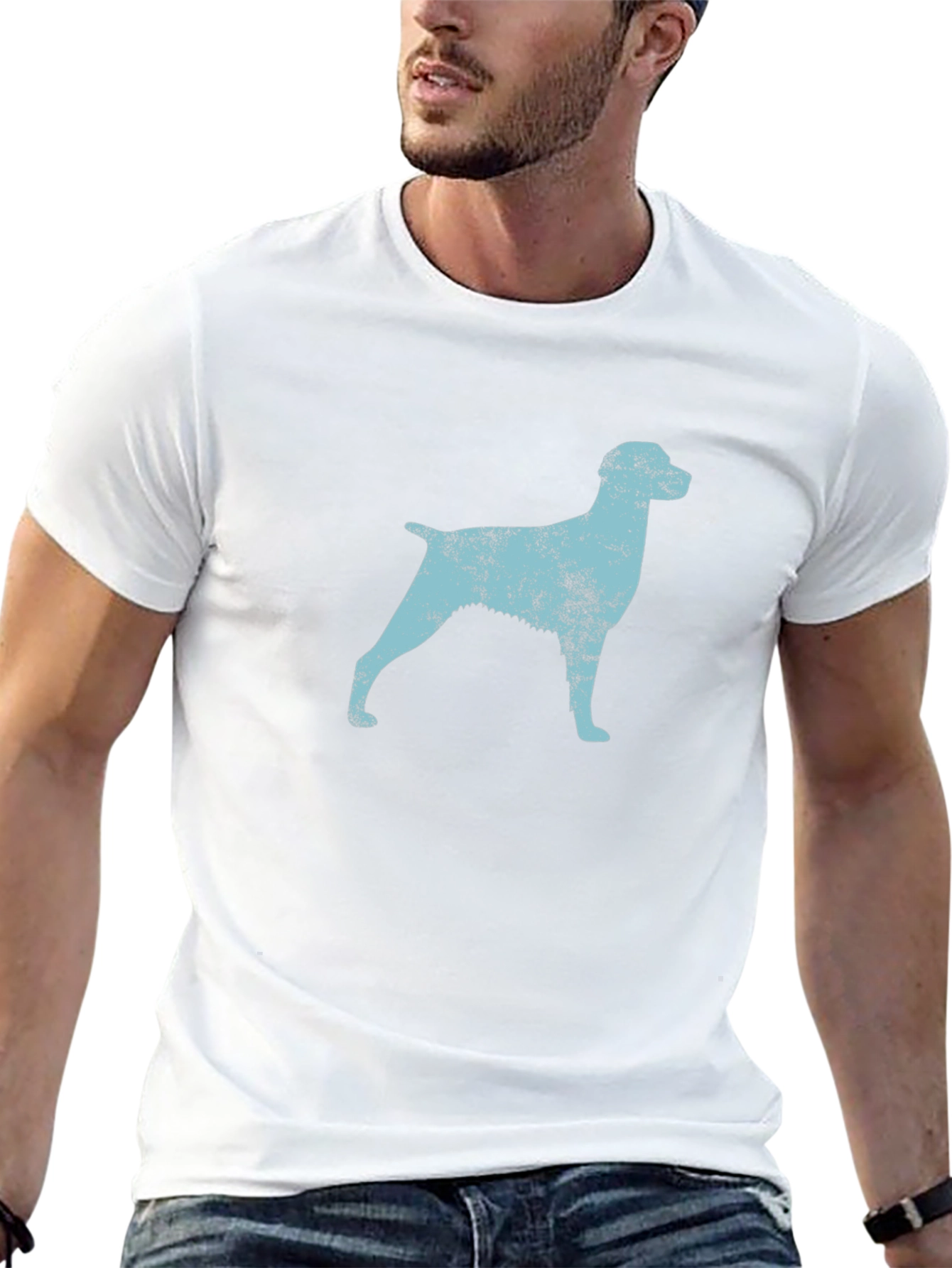 Dog Silhouette Graphic Tee - Black