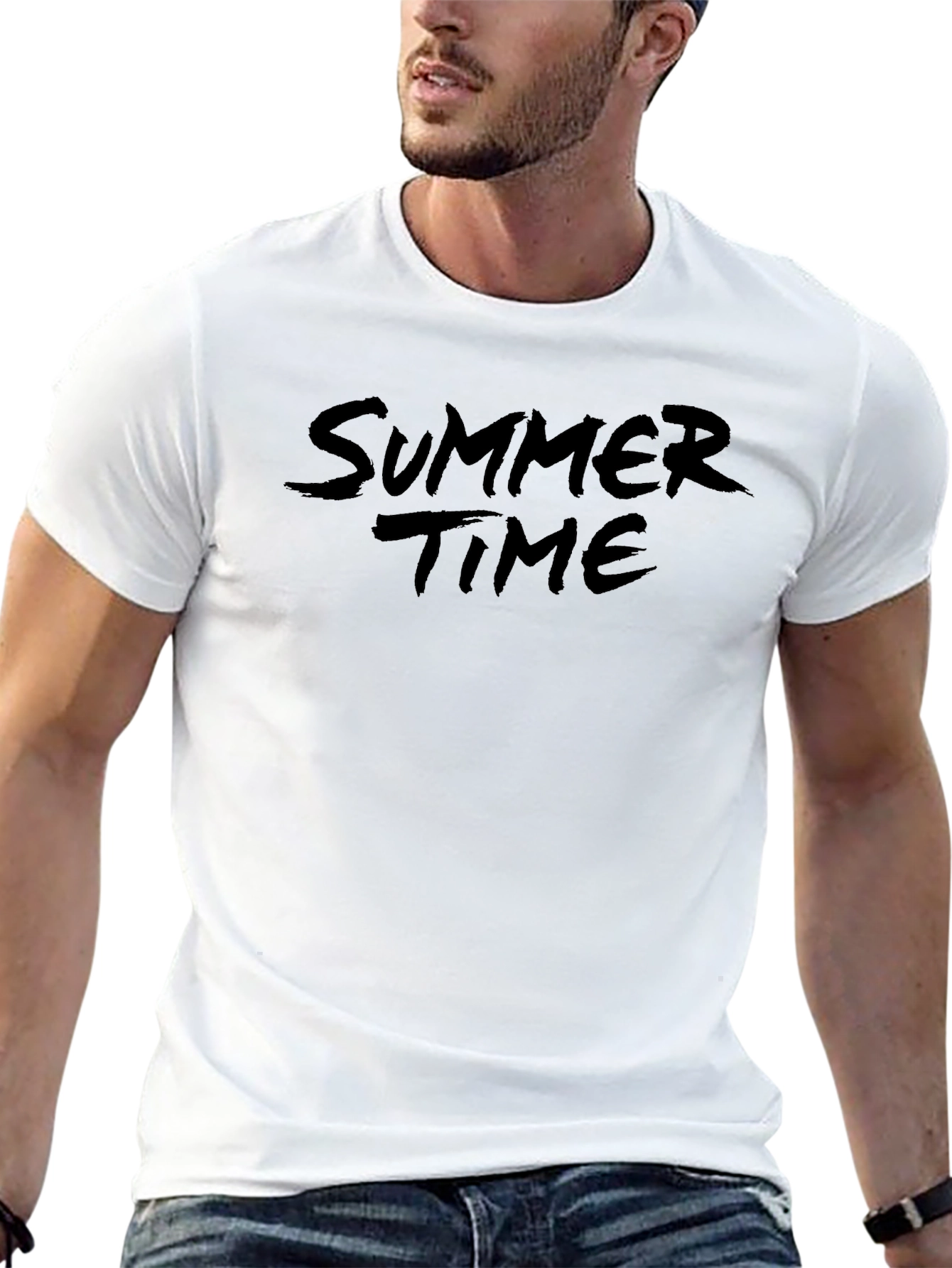 Summer Time Black Tee Shirt Casual Style
