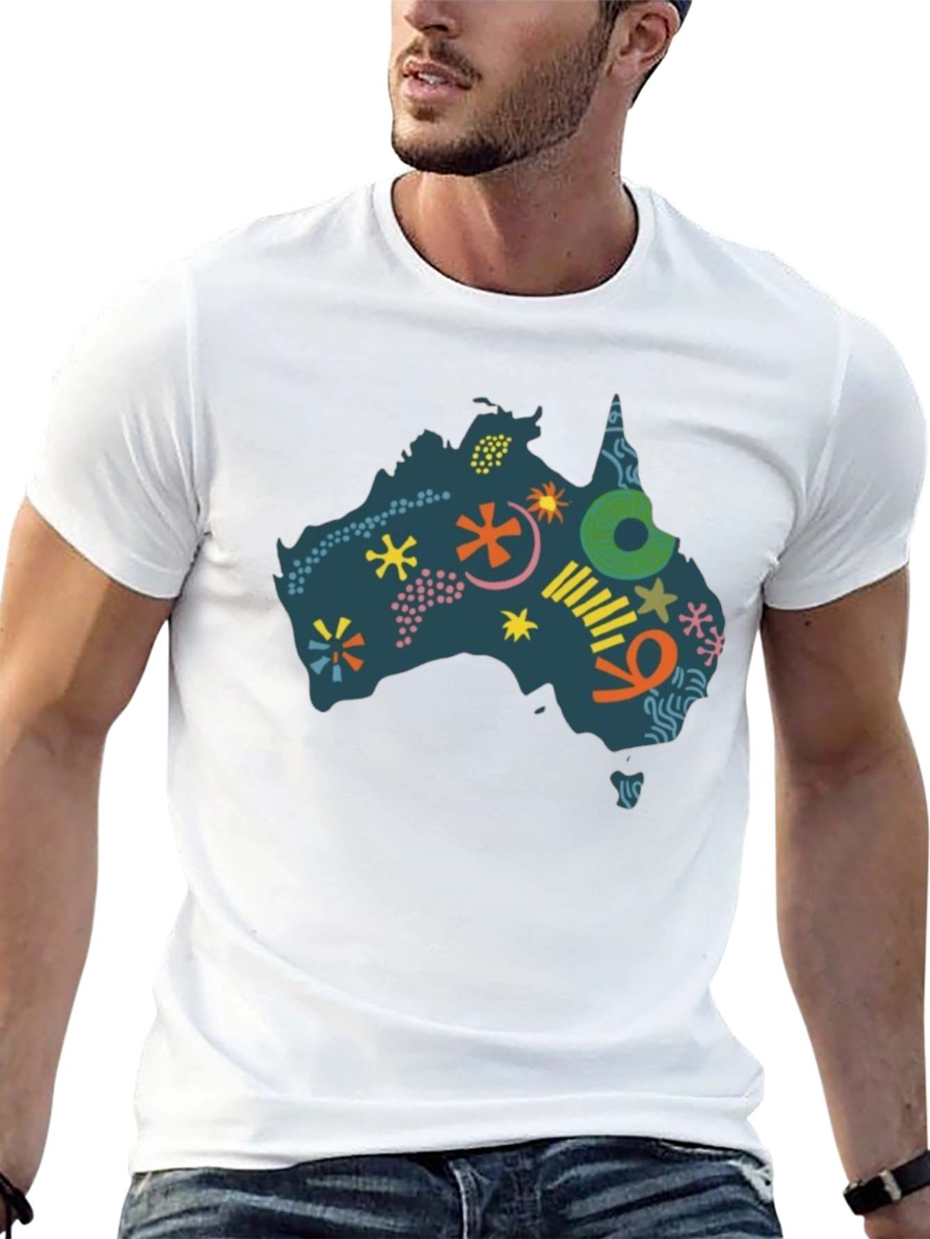 Australia Map Graphic Tee - Mens Black T-Shirt