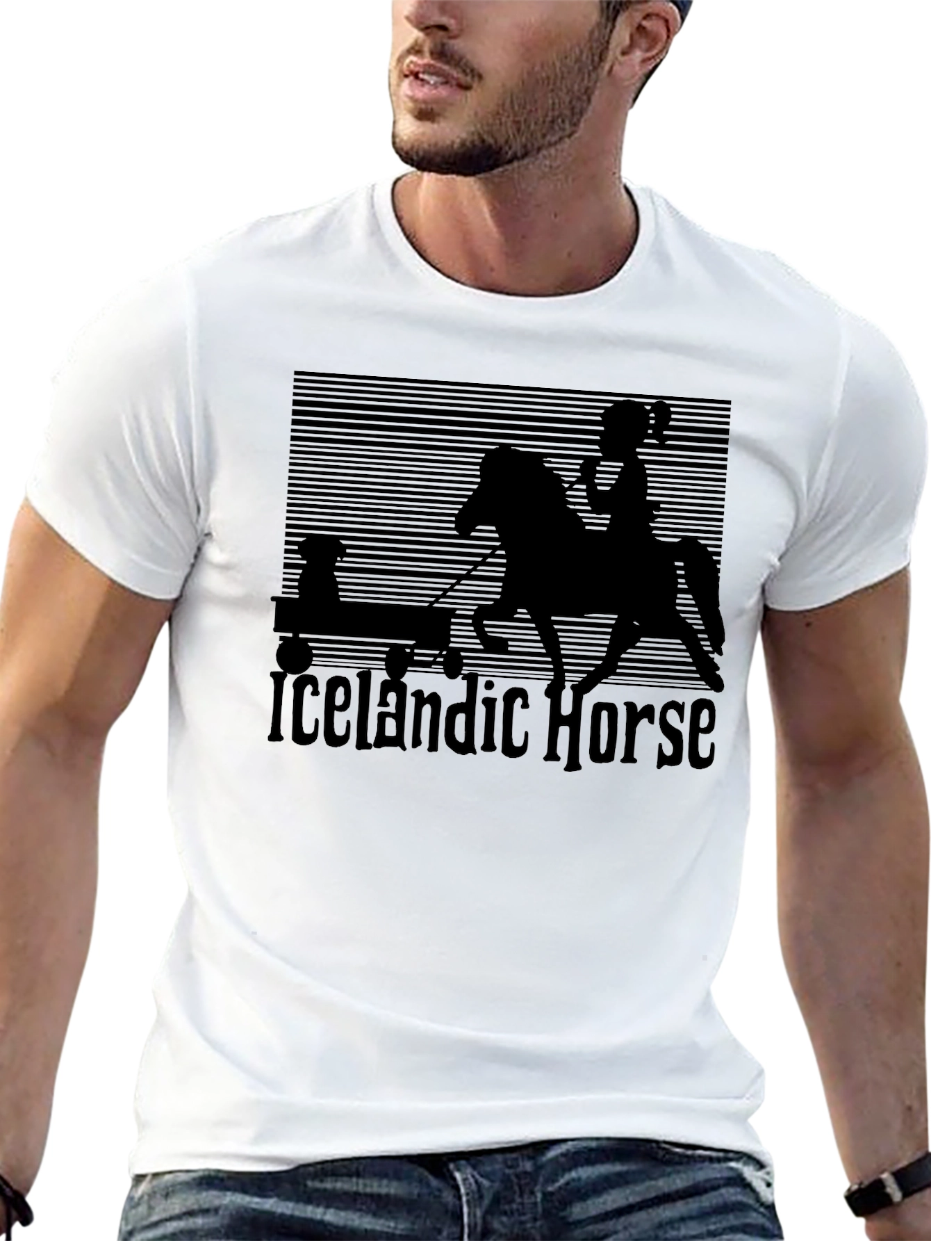 Icelandic Horse Graphic Tee - Black