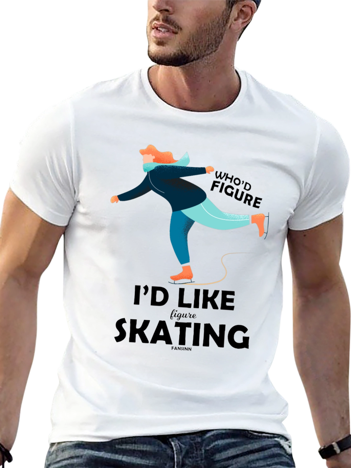 Figure Skating Graphic Tee - Black Casual T-Shirt