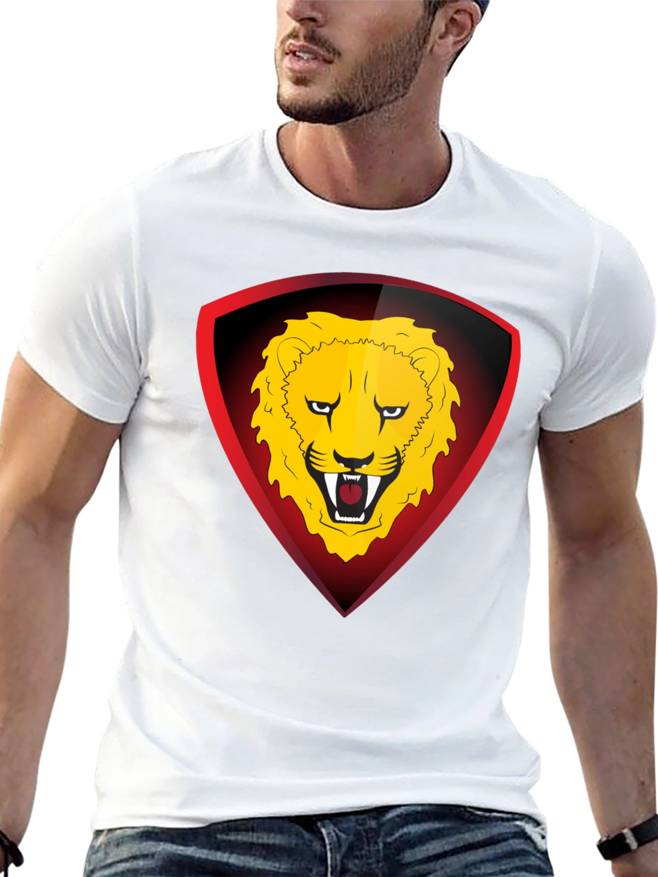 Lion Shield Graphic Black T-Shirt