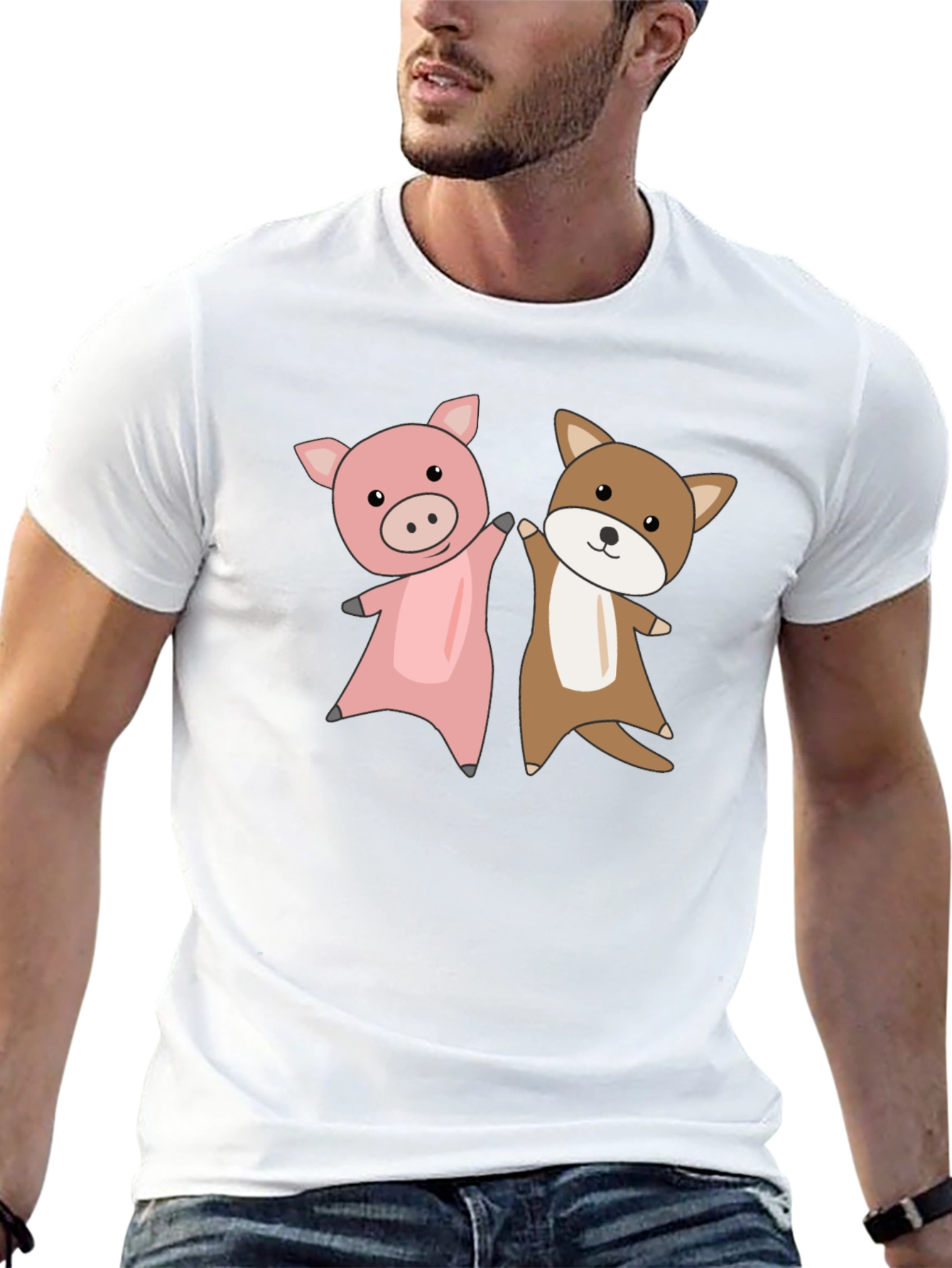 Pig & Dog Friends T-Shirt – Cute Animal Lover Tee