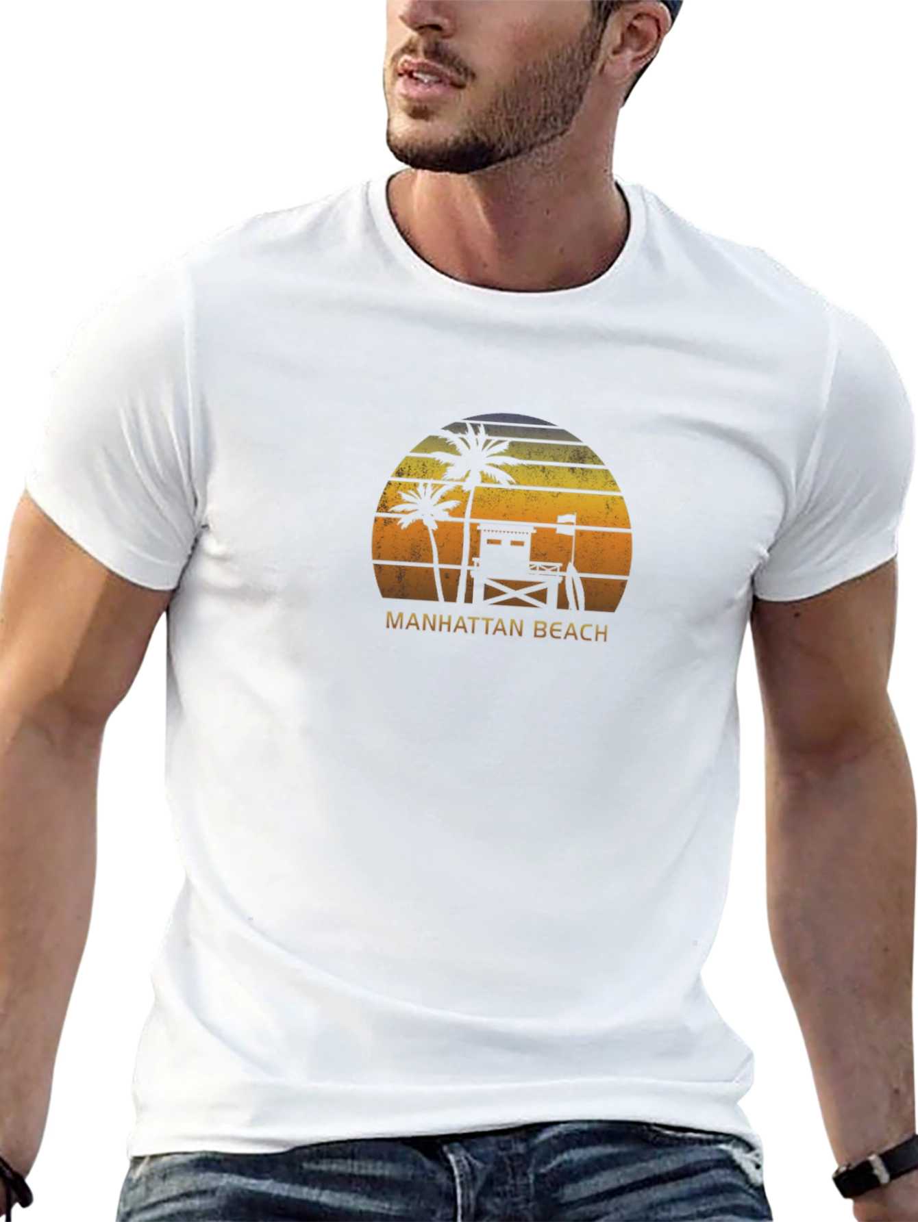 Manhattan Beach Retro Graphic T-Shirt