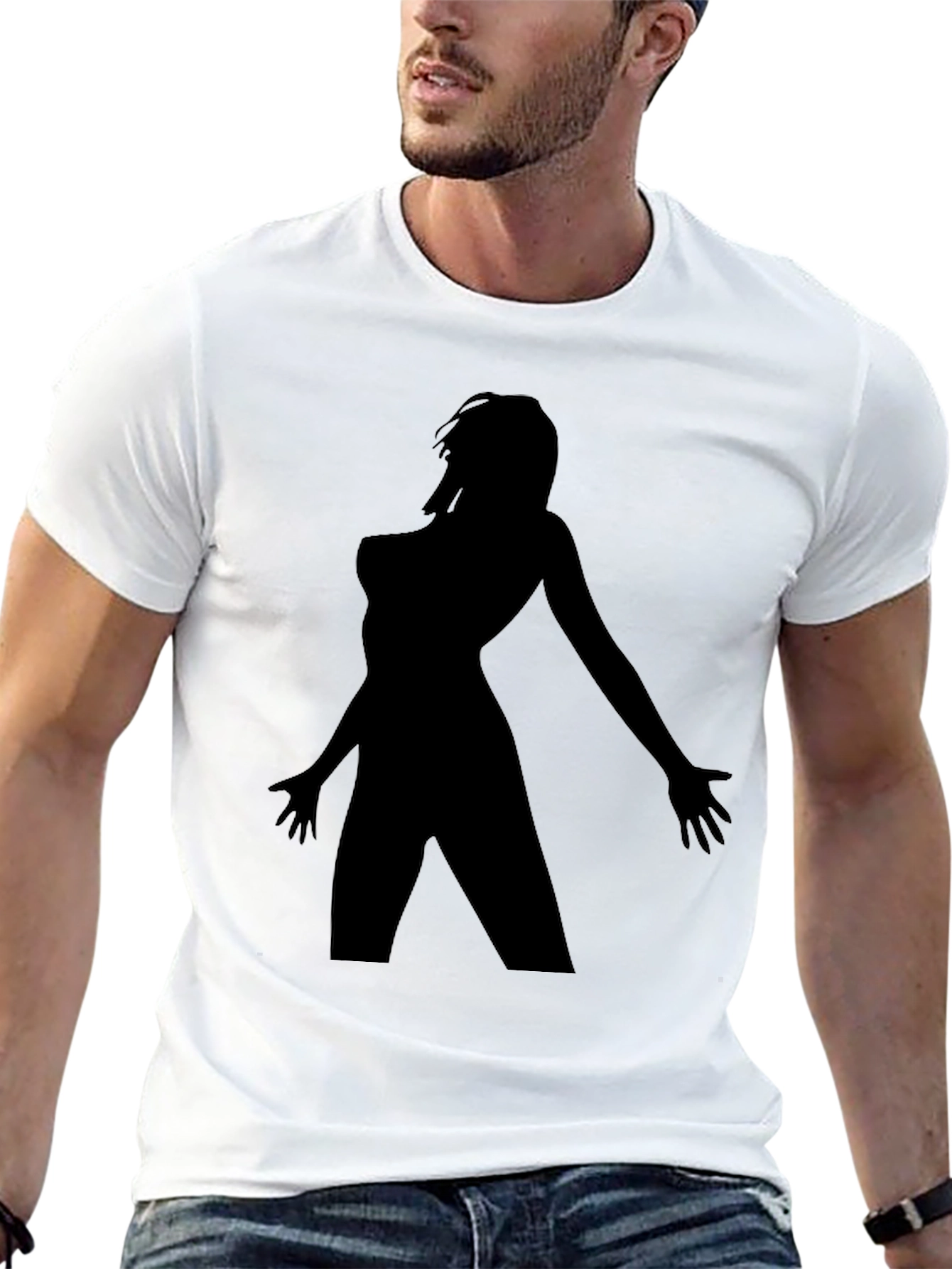 Silhouette Woman Graphic Black T-Shirt