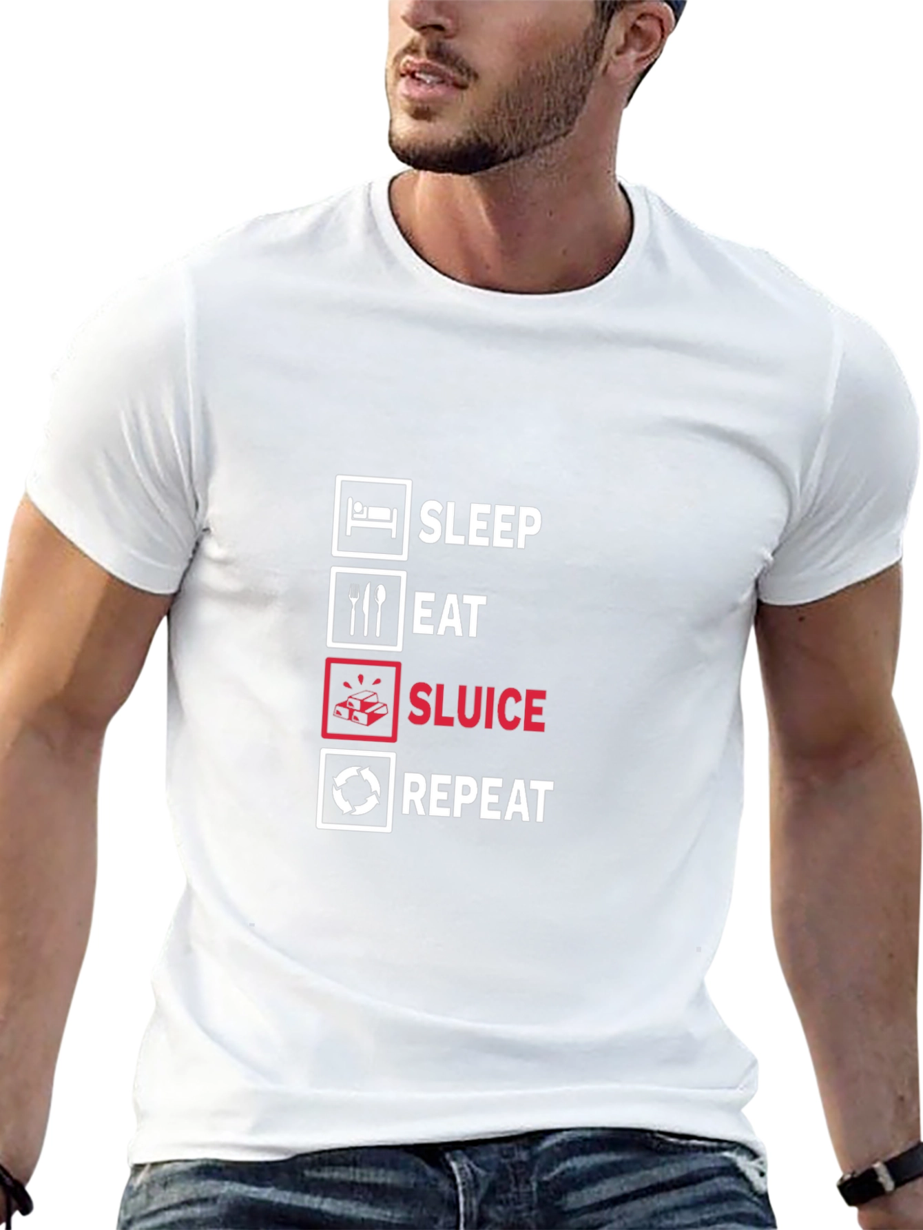 Sleep Eat Sluice Repeat Black T-Shirt