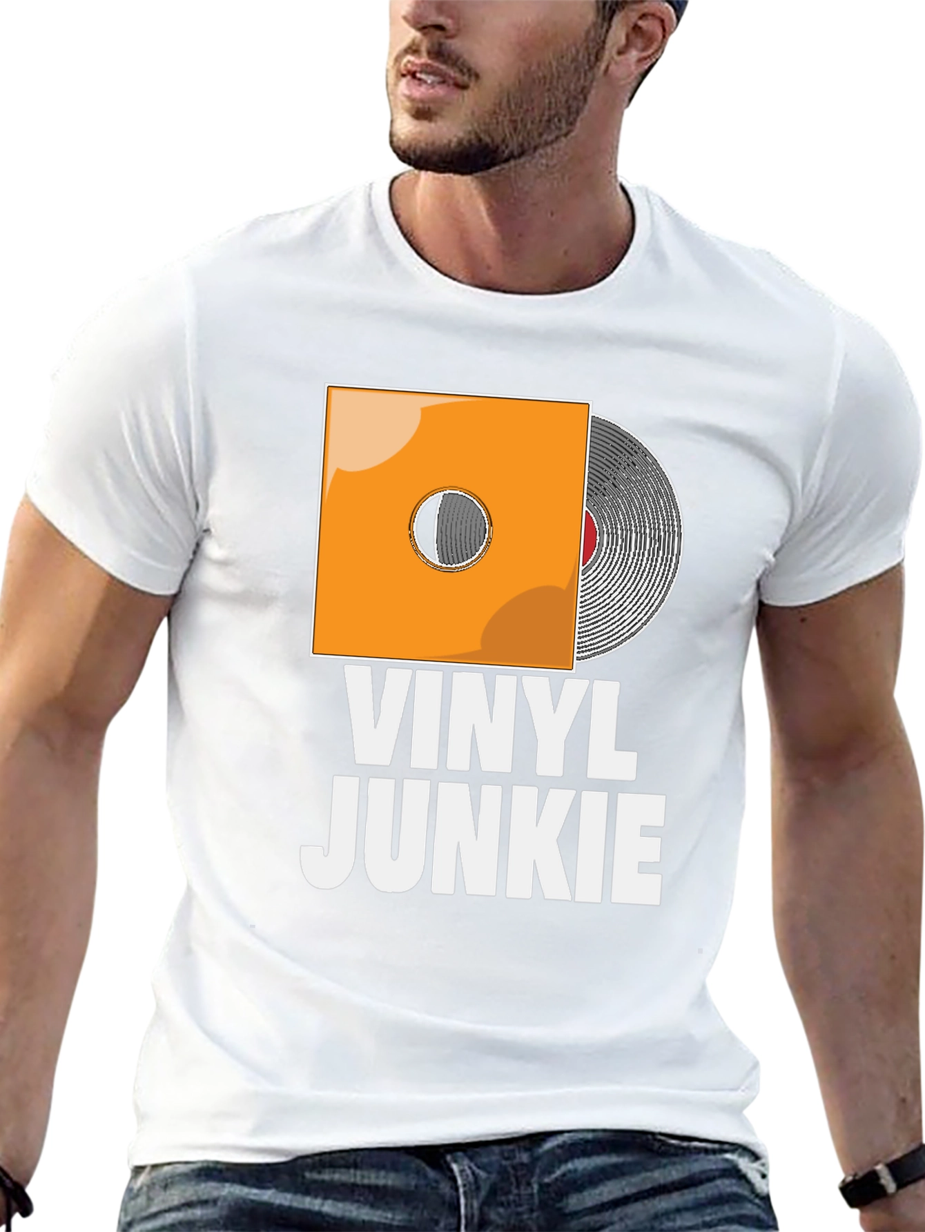 Vinyl Junkie T-Shirt - Black Graphic Tee