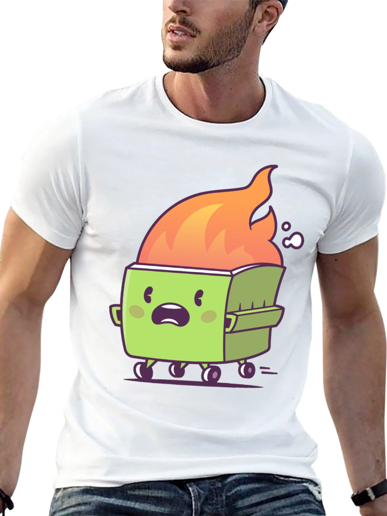 Dumpster Fire T-Shirt - Cartoon Graphic Tee