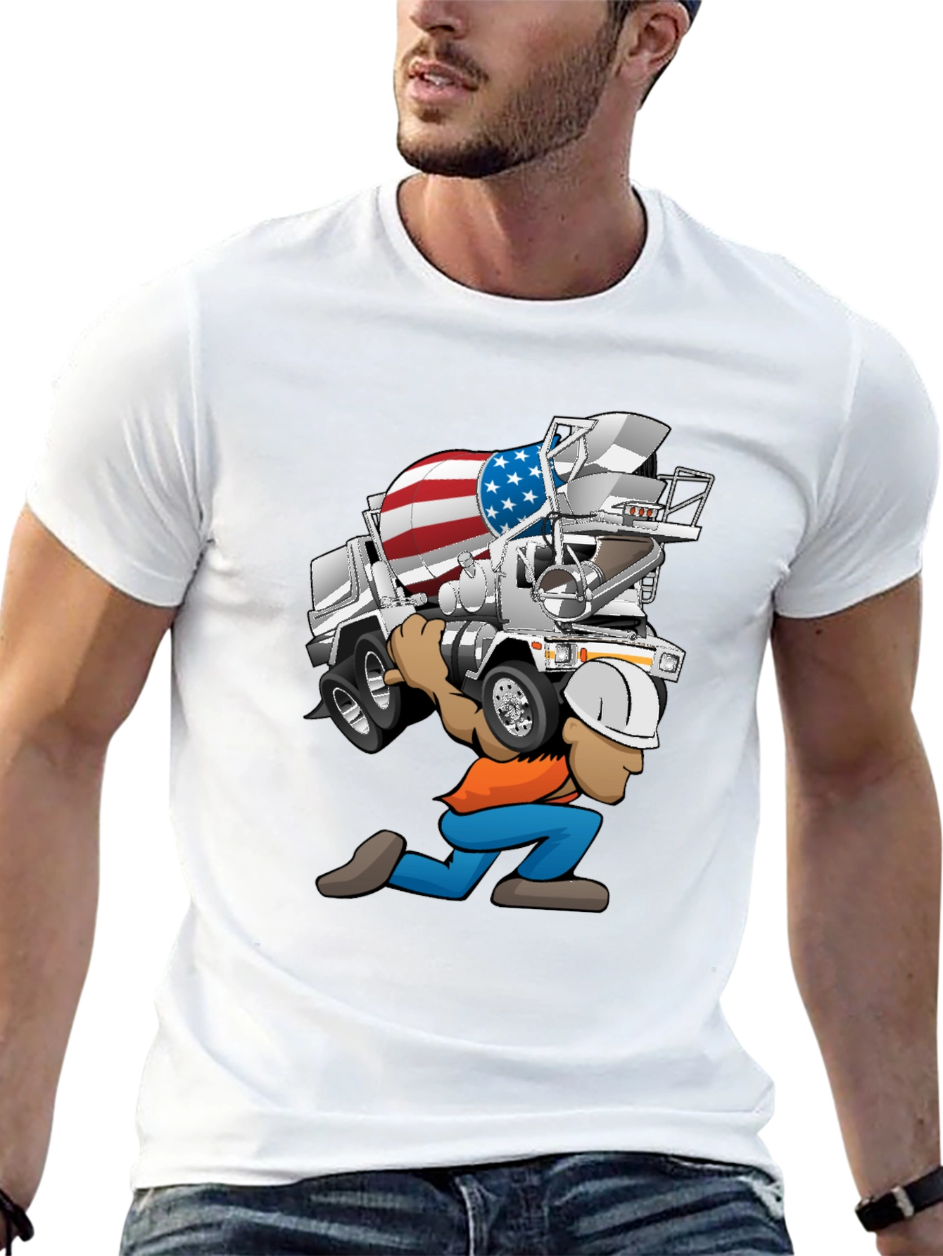USA Cement Truck Cartoon T-Shirt