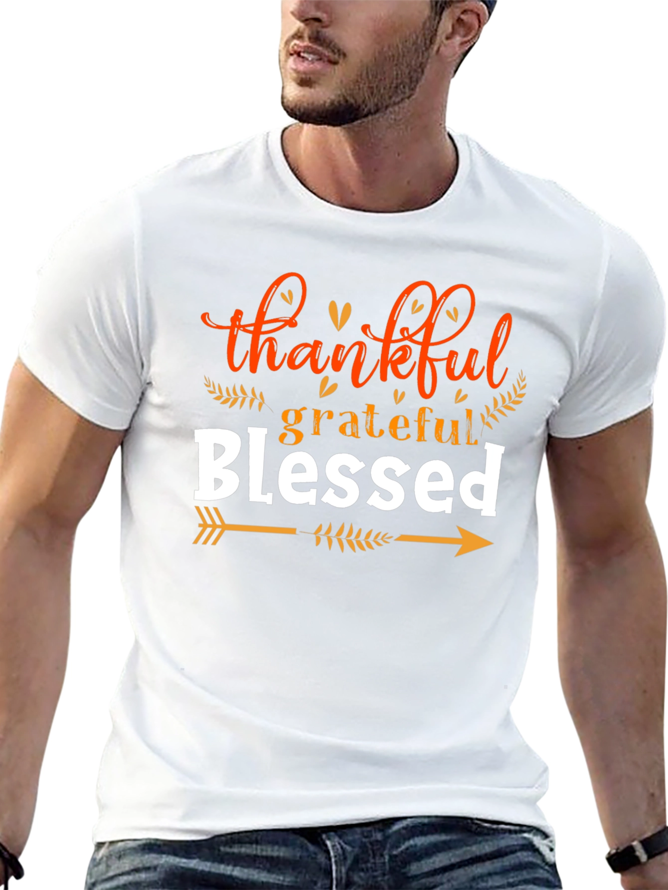 Thankful Grateful Blessed T-Shirt - Fall Thanksgiving Tee