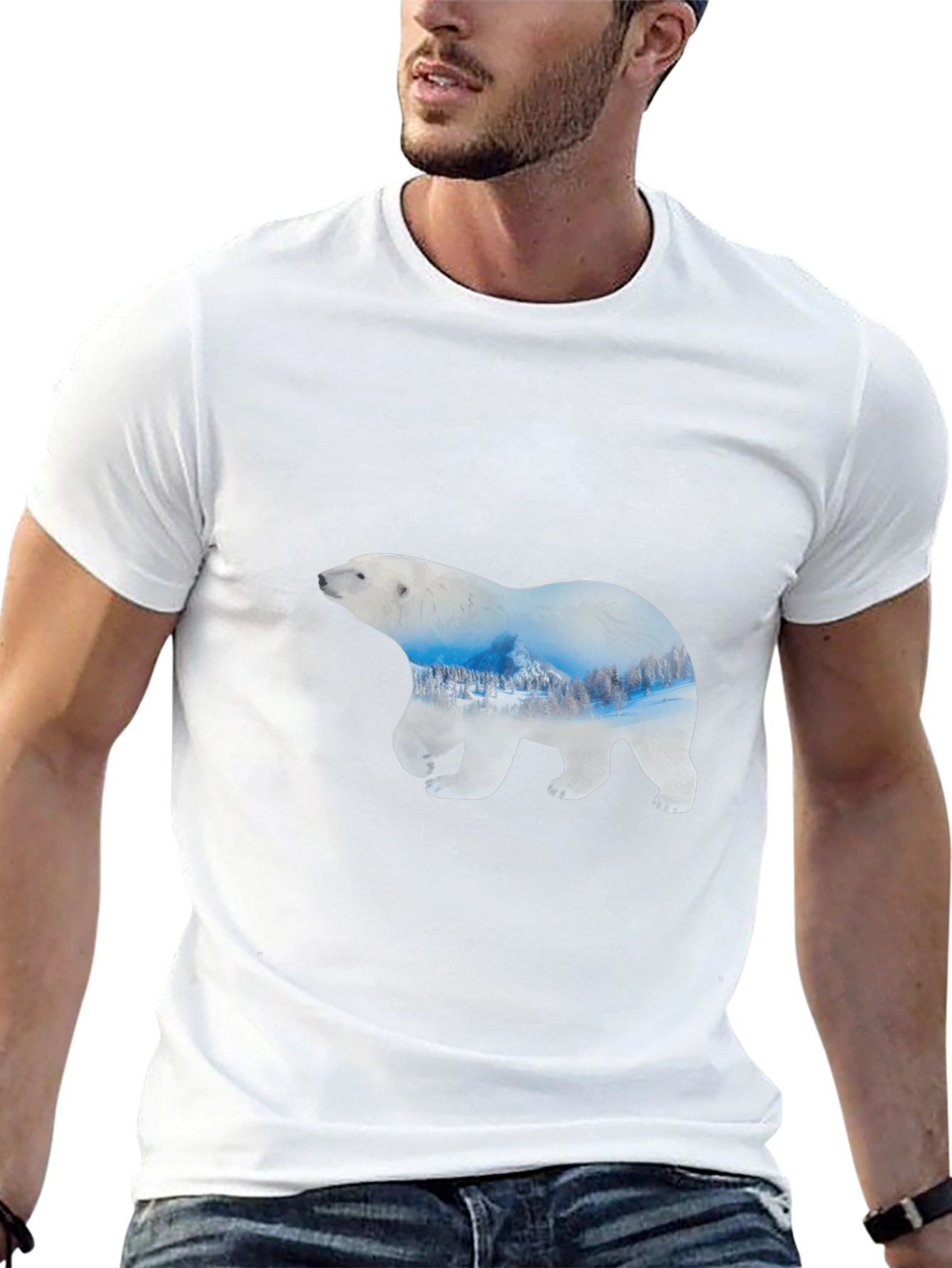 Polar Bear Graphic Black T-Shirt