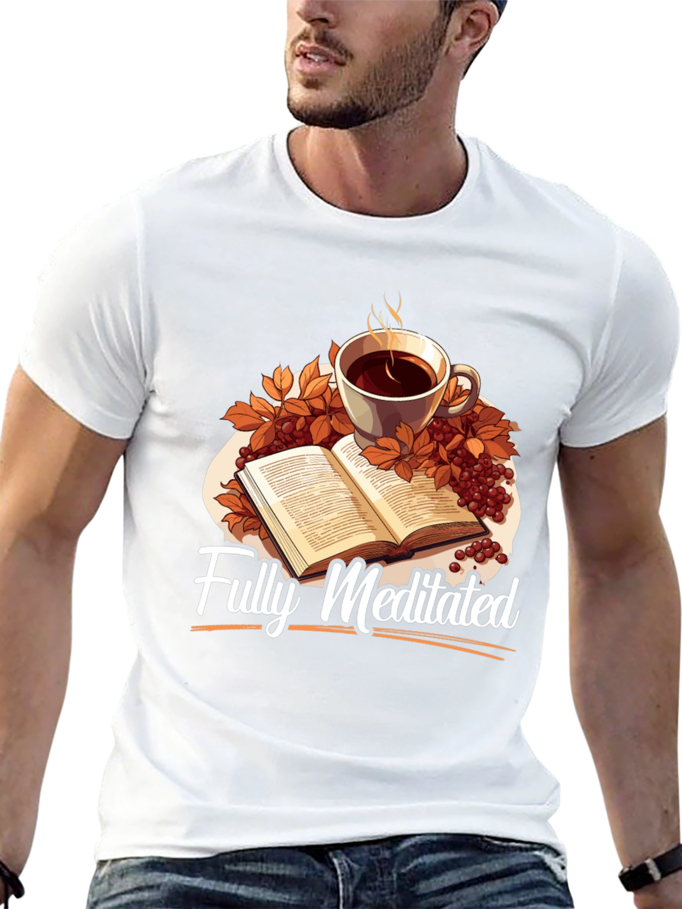 Fully Meditated Coffee & Book T-Shirt