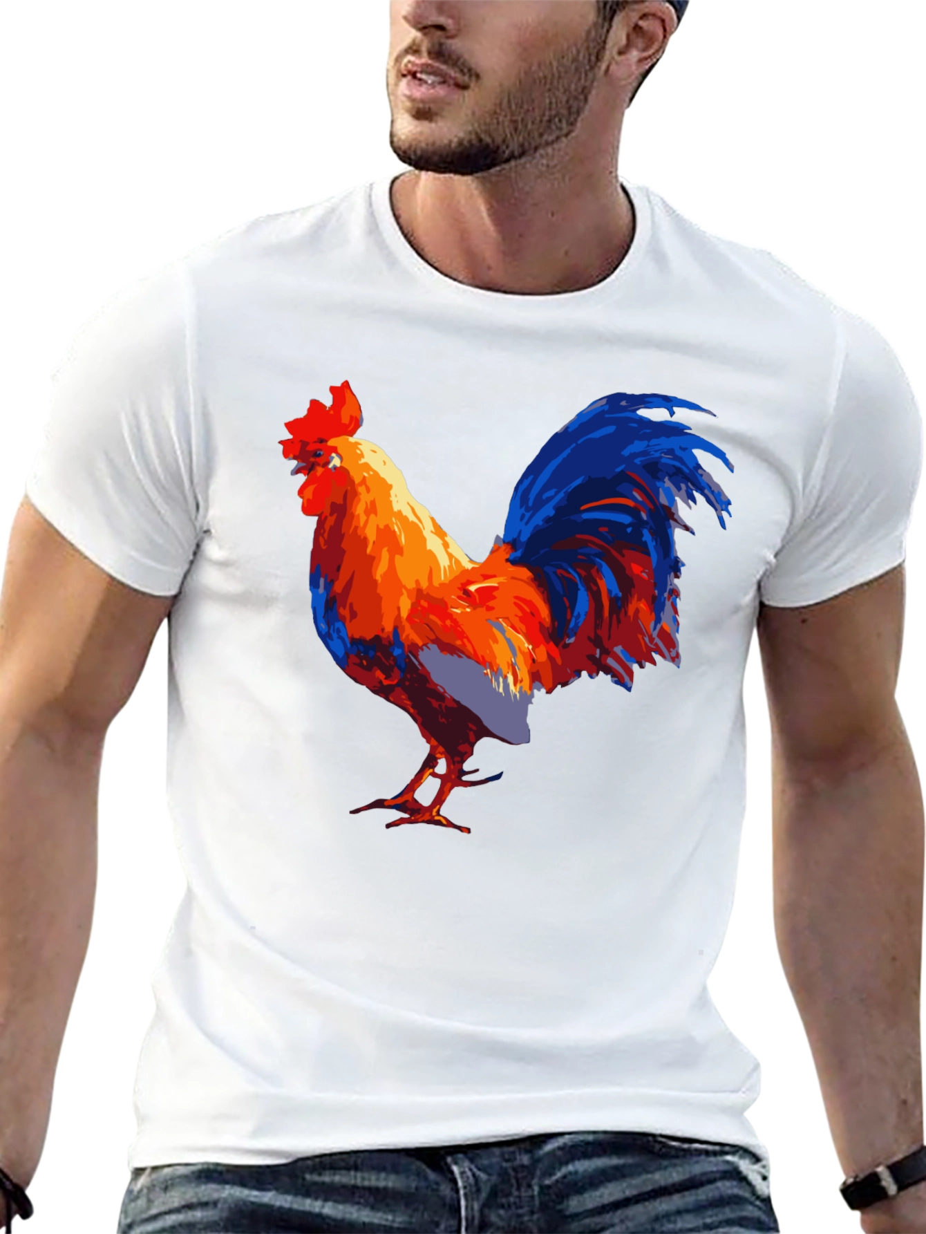 Bold Rooster Graphic Tee - Mens Black T-Shirt
