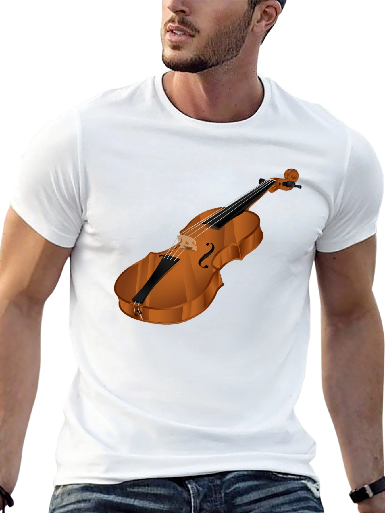 Violin Graphic Black T-Shirt