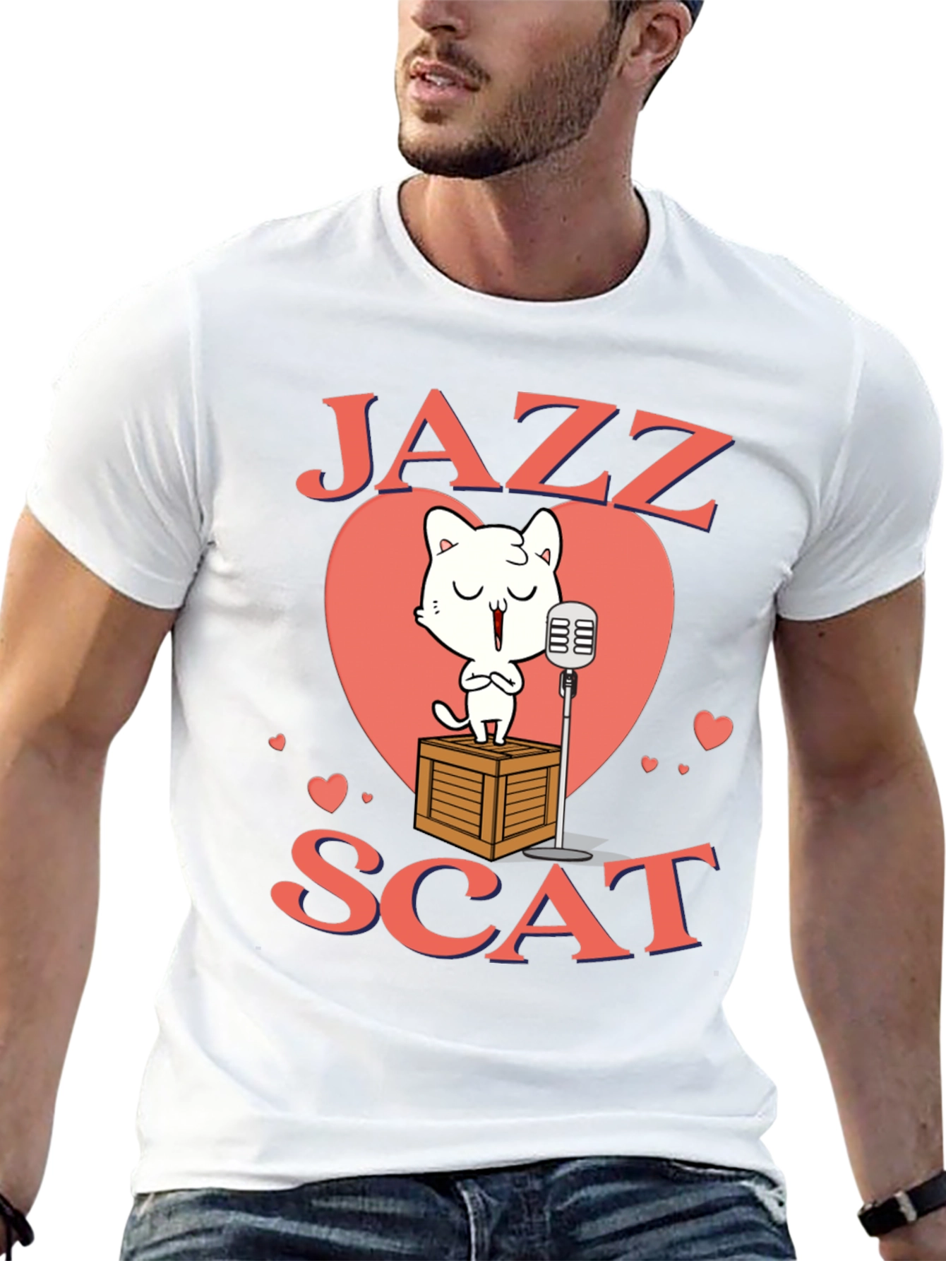 Jazz Scat Cat T-Shirt - Musical Cat Lover Tee