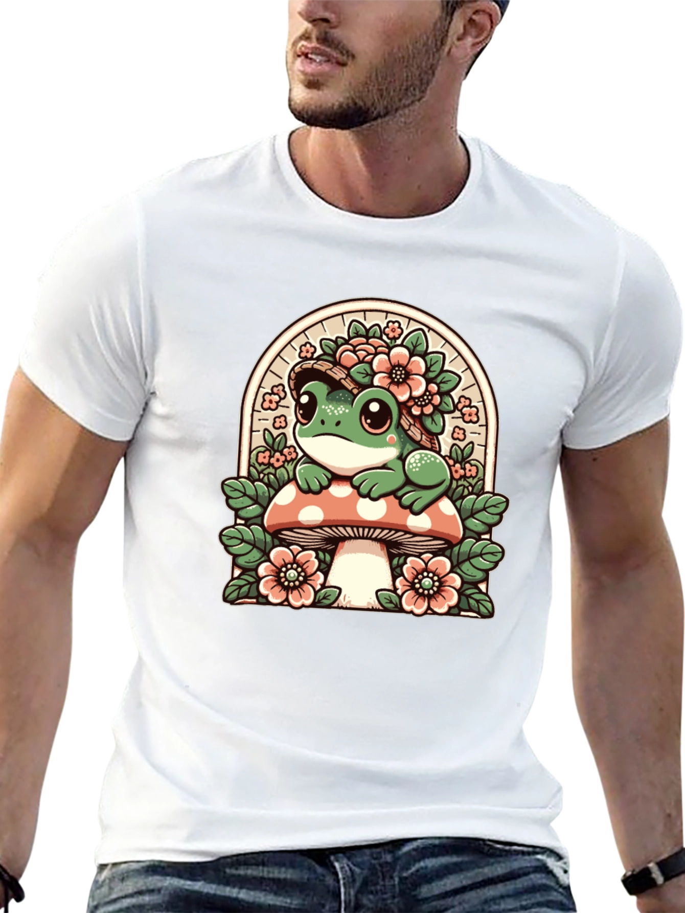 Frog on Mushroom Graphic Tee