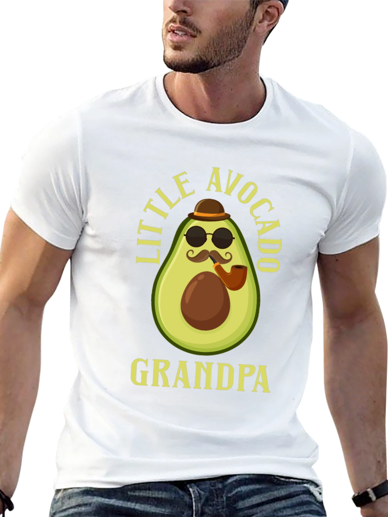Little Avocado Grandpa T-Shirt - Novelty Graphic Tee