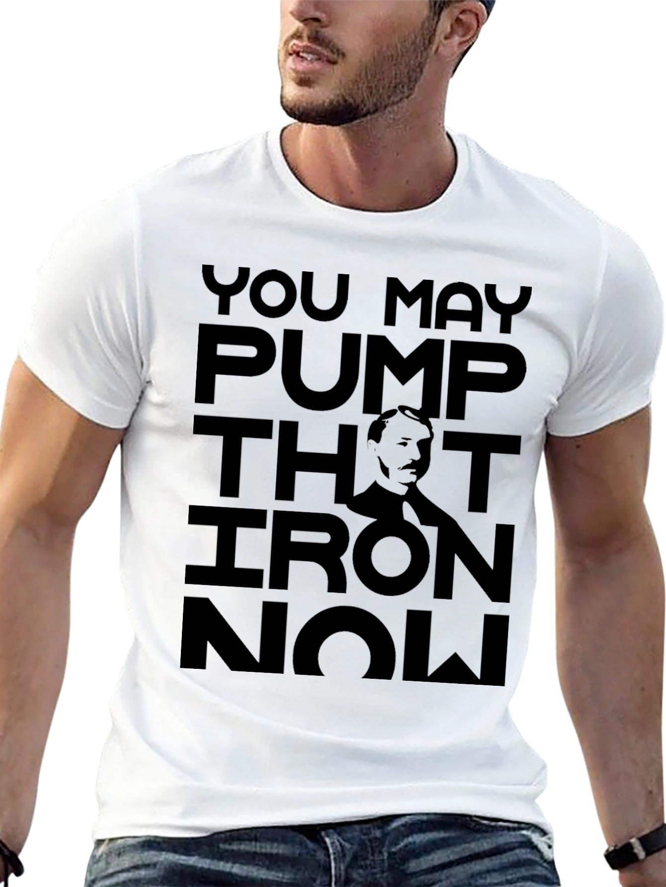 Pump Iron Now Black Graphic Tee