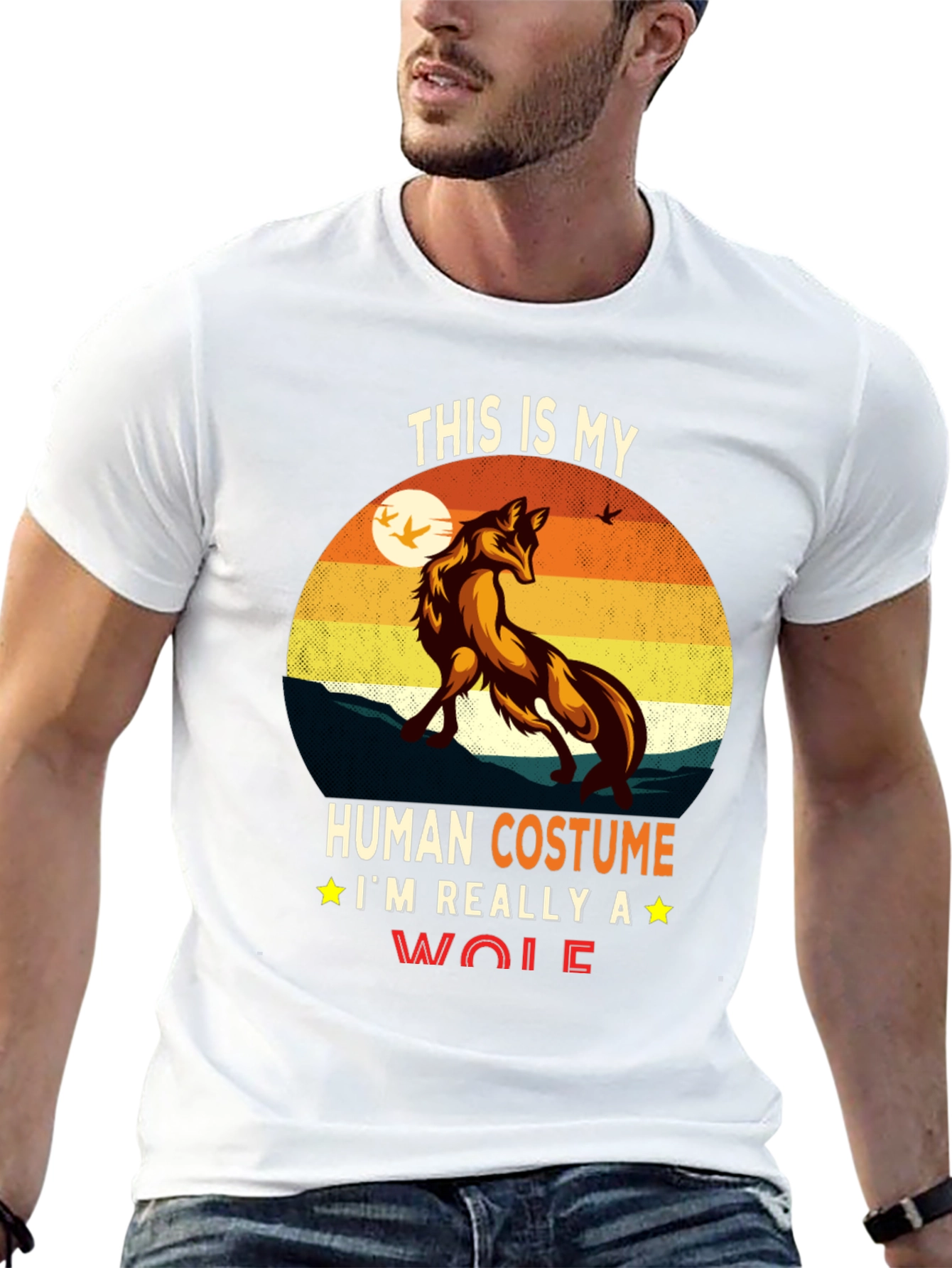 Human Costume Wolf Graphic Tee