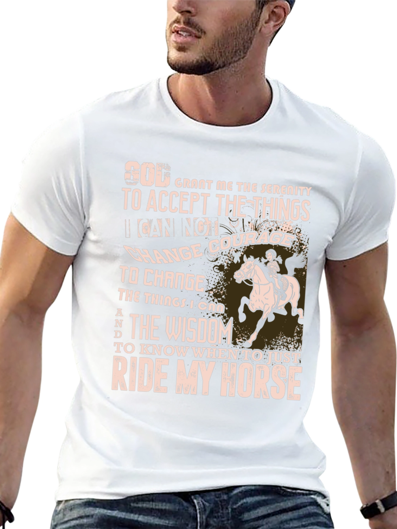 Ride My Horse Serenity Prayer Graphic T-Shirt