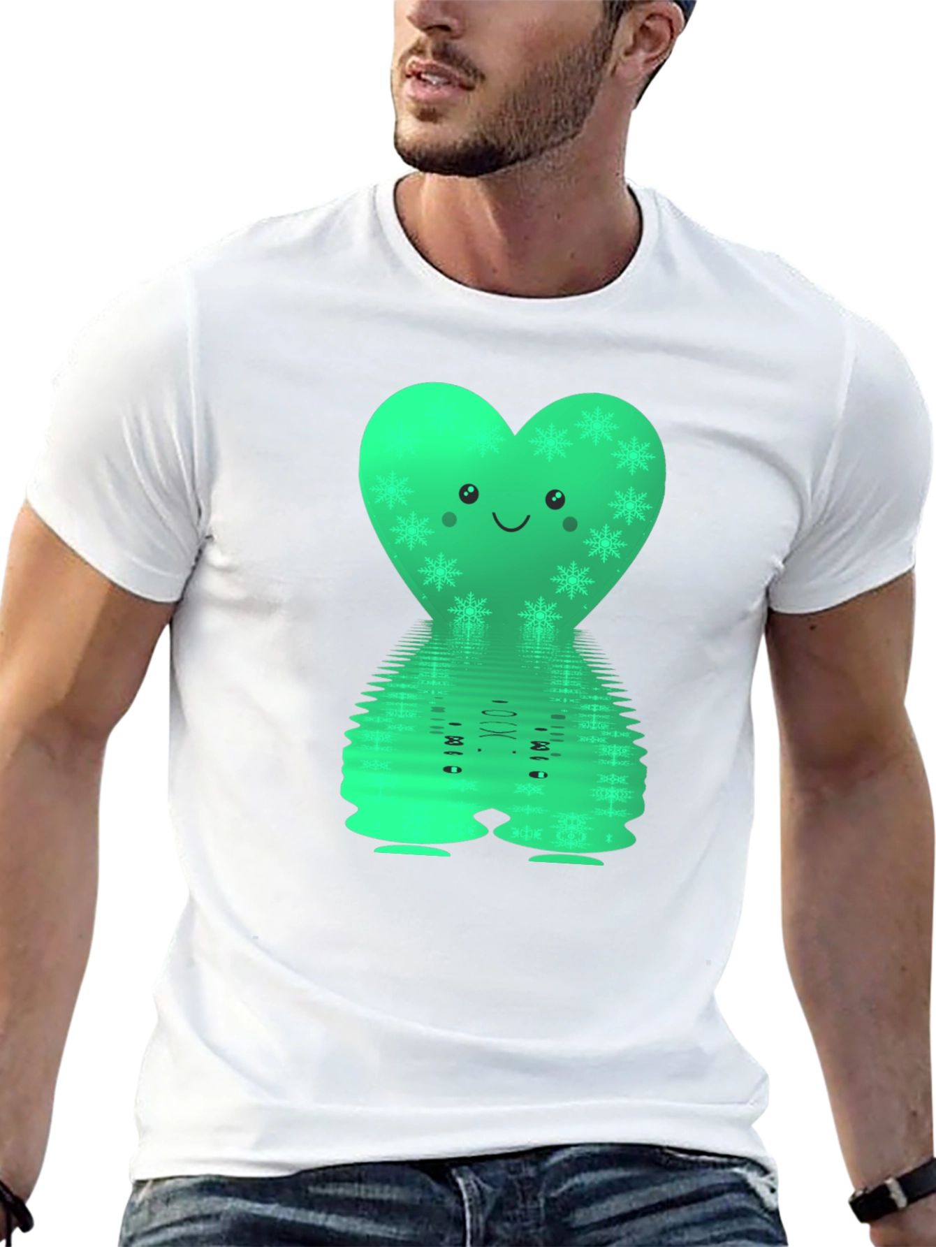 Heart Snowflake Reflection Graphic Tee