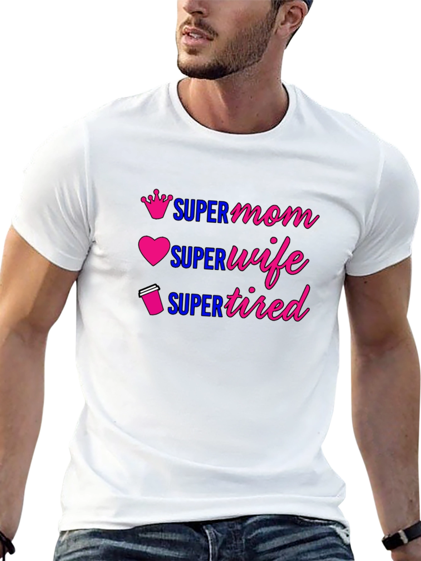 Super Mom Wife Tired Graphic T-Shirt